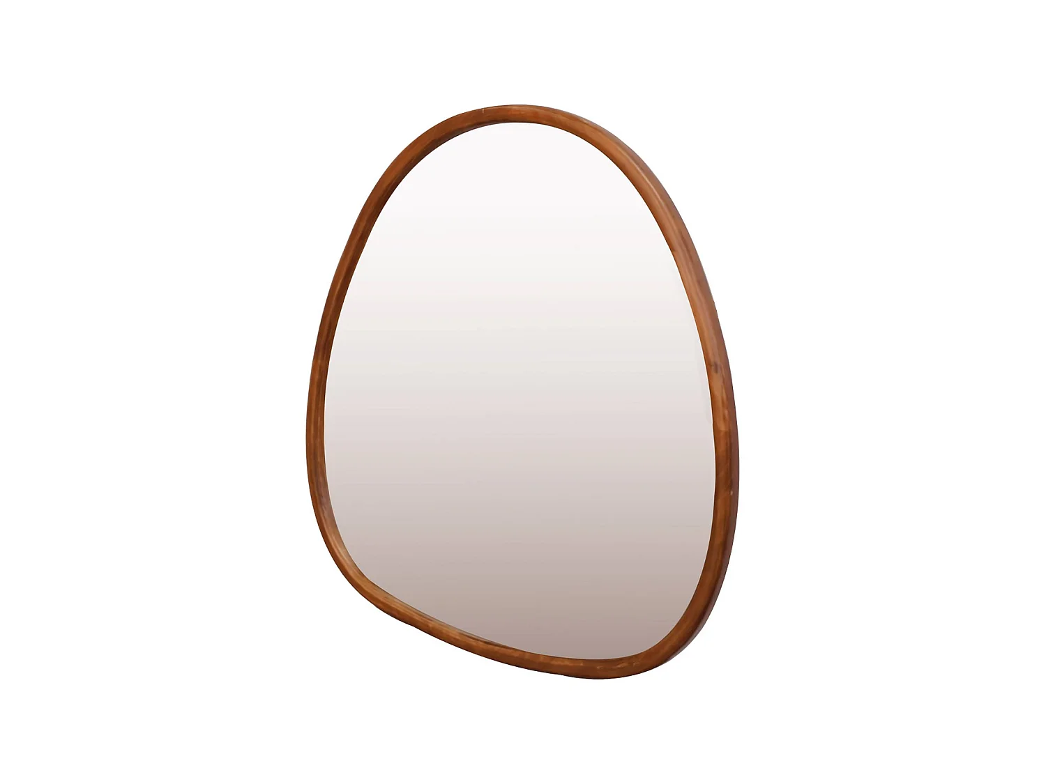 Miroir organique en bois de sapin 75cm couleur noyer CHARLIE  L 75 x l 70 x E 3cm