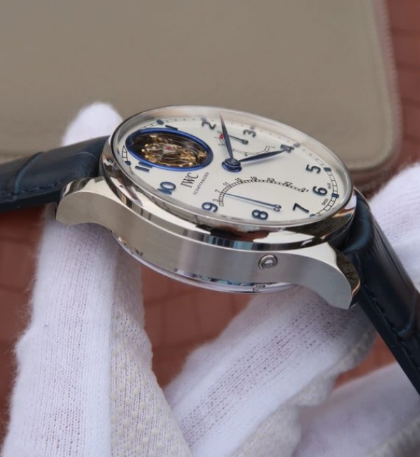 Replica IWC AZ Portuguese Tourbillon IW5046 White Dial Blue Markers - Top club