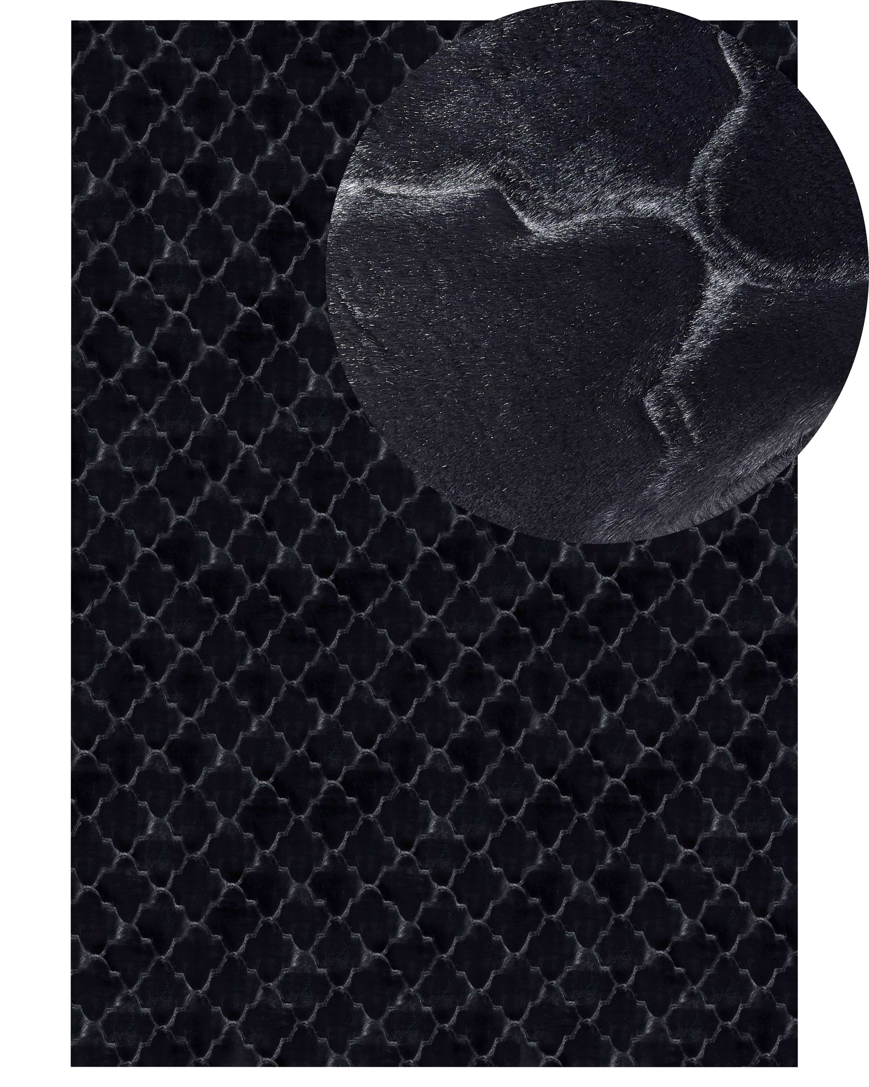 Faux Fur Rug GHARO Black 160 x 230 cm