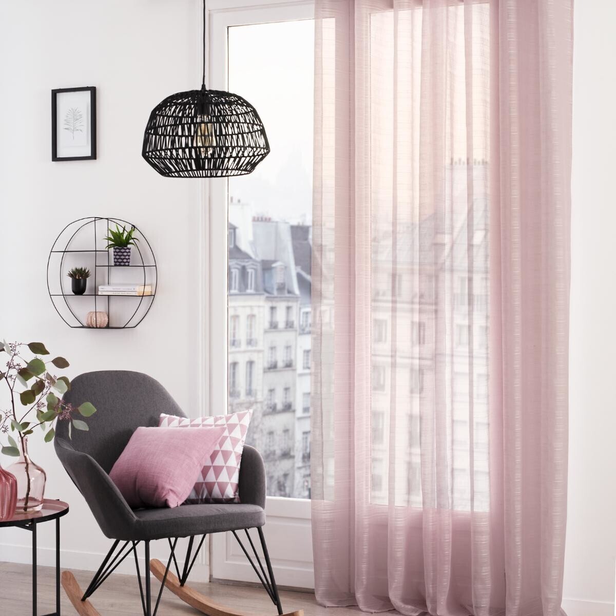 Sheer curtain "Louis" Pink, 140x240 cm