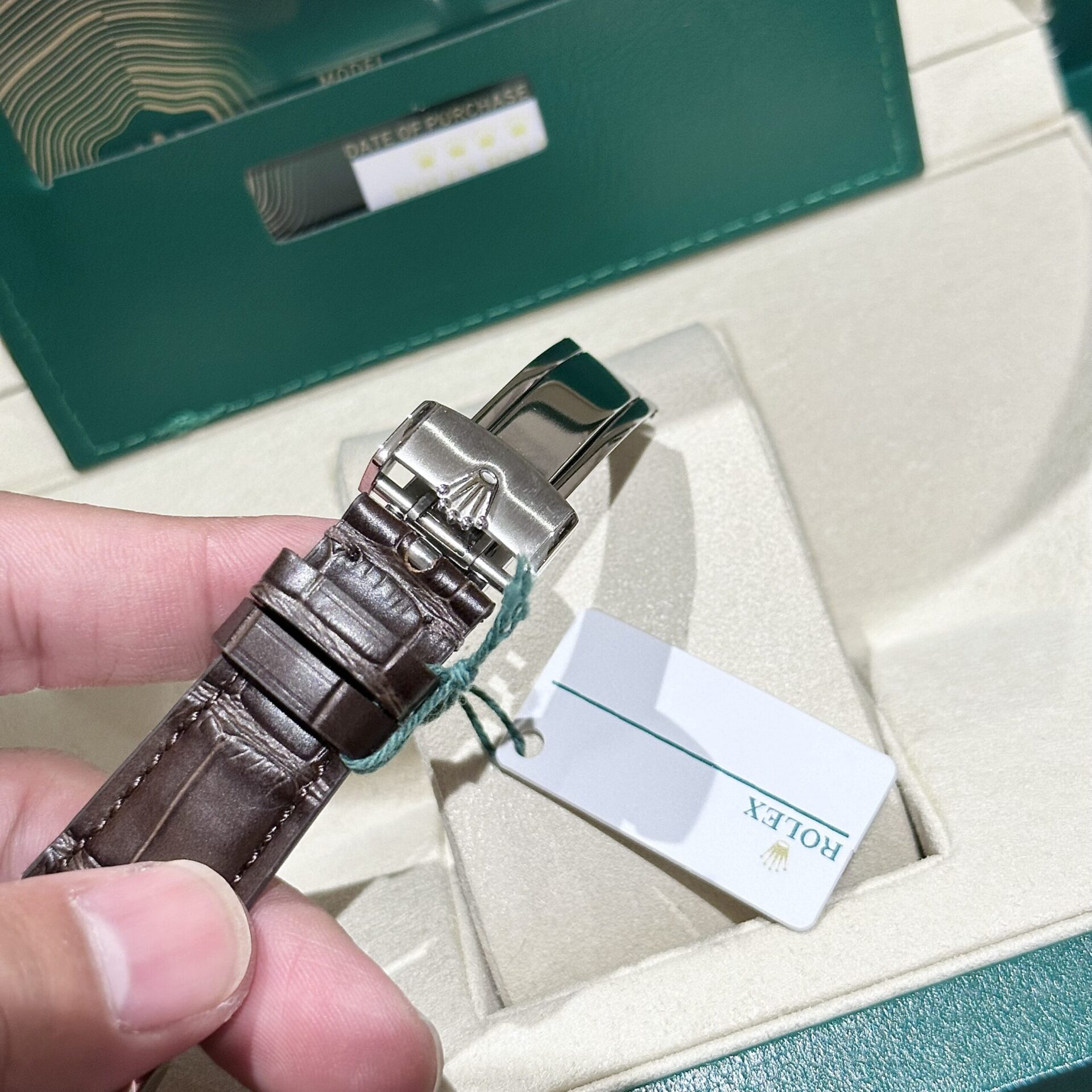 Rolex Replica 1:1 Watch Cellini Moonphase 50535 Brown Leather Strap 39mm - Top club