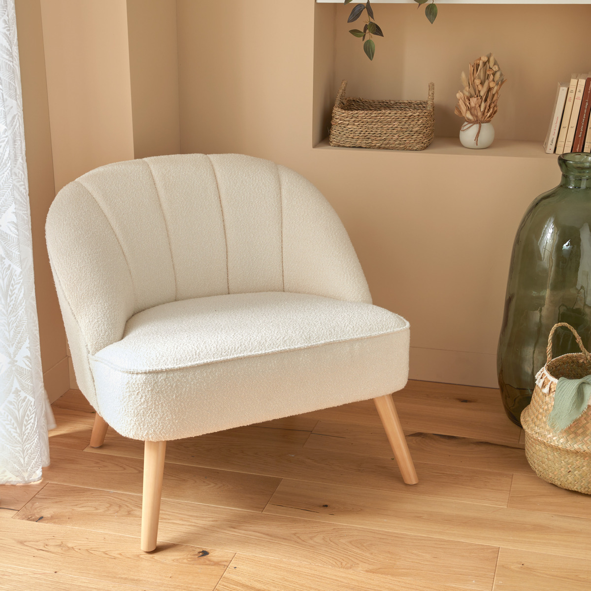 Armchair "Naova" Boucl&eacute;, White, 1 seat