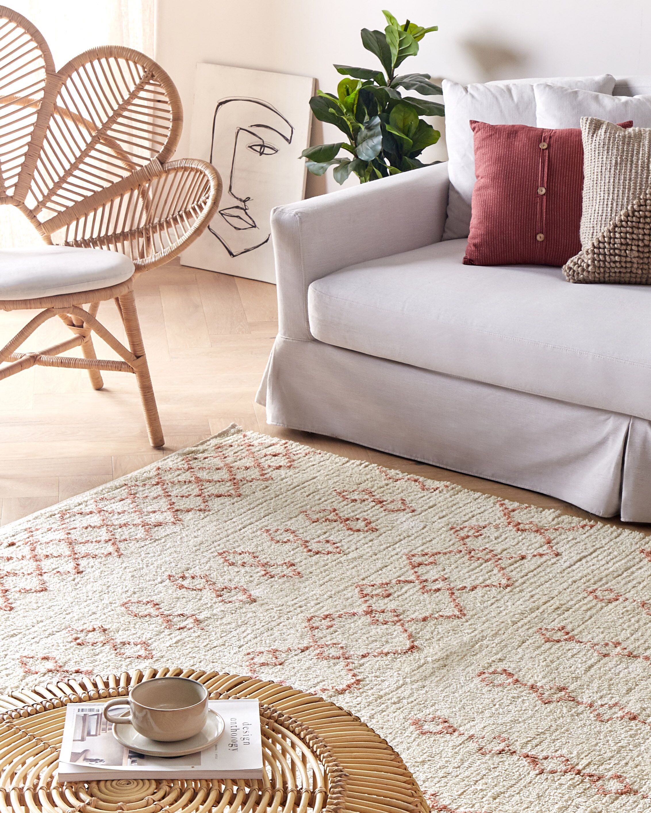 Rug BUXAR Beige 160 x 230 cm Cotton