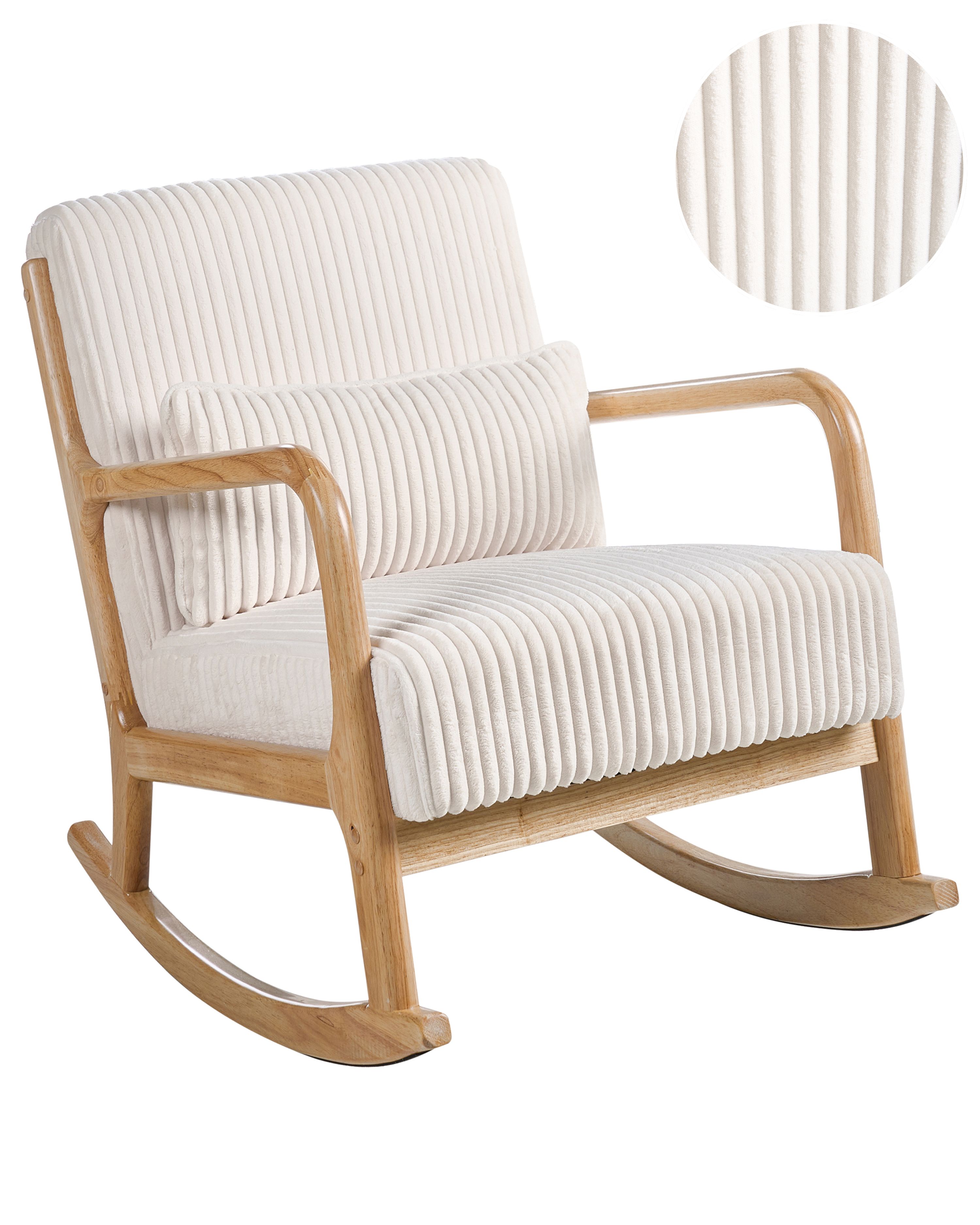 Rocking Chair SORSELE Corduroy White