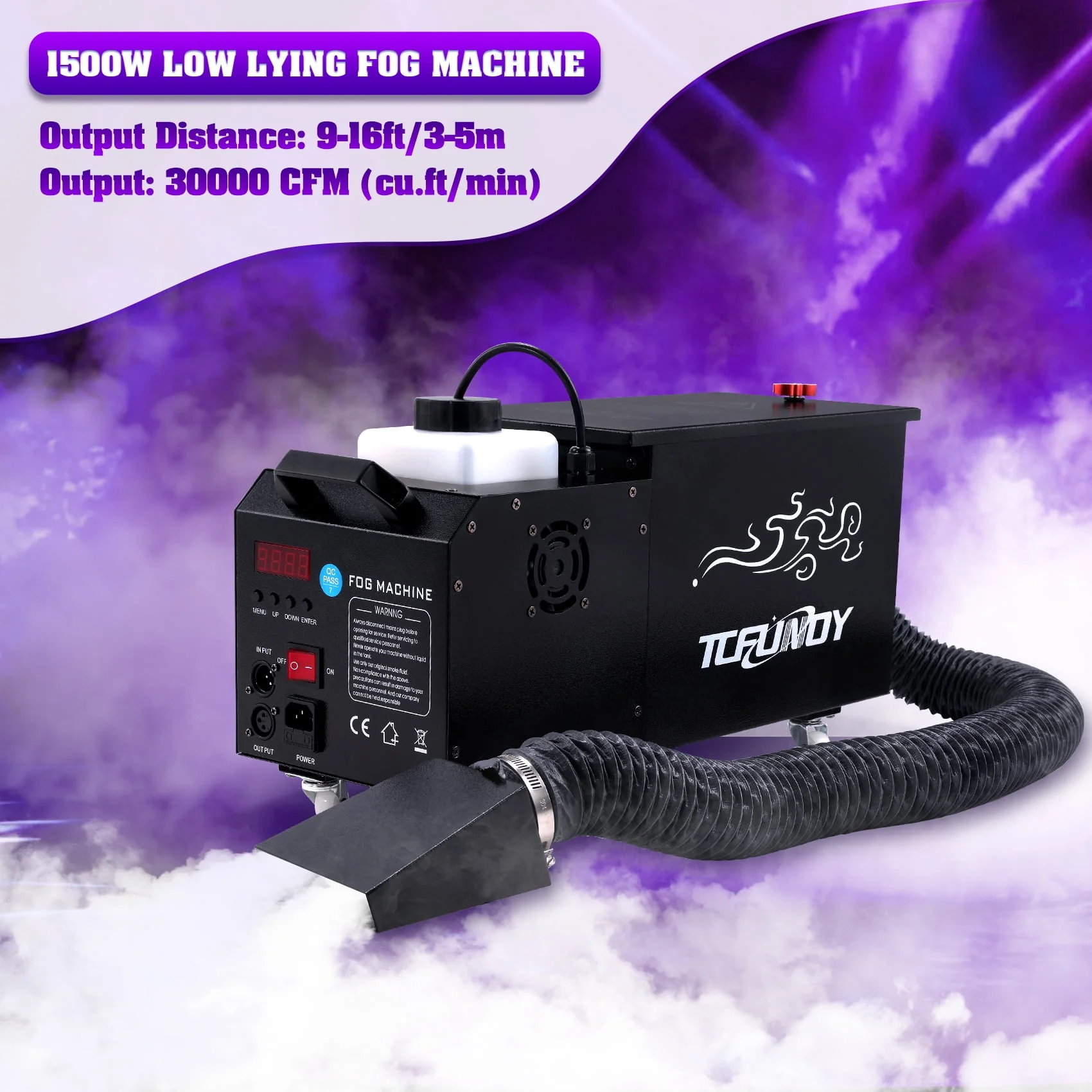 TCFUNDY 1500W Low Lying Fog Machine, Dry-Ice Effect Fogger w/ Tube, Ground Smoke Machine w/ DMX & Wireless Remote Control, Ideal Atmosphere Maker for Halloween, Parties, Weddings and Stage - Image 6 TCFUNDY 1500W Low Lying Fog Machine, Dry-Ice Effect Fogger w/ Tube, Ground Smoke Machine w/ DMX & Wireless Remote Control, Ideal Atmosphere Maker for Halloween, Parties, Weddings and Stage - Image 6