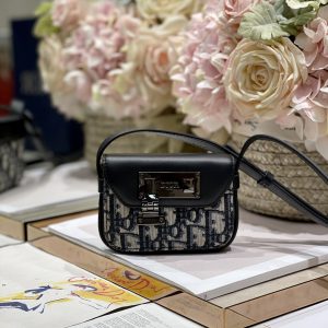 Lock Messenger Pouch Black/Beige For Women 4.5in/11cm1:1High-quality replica