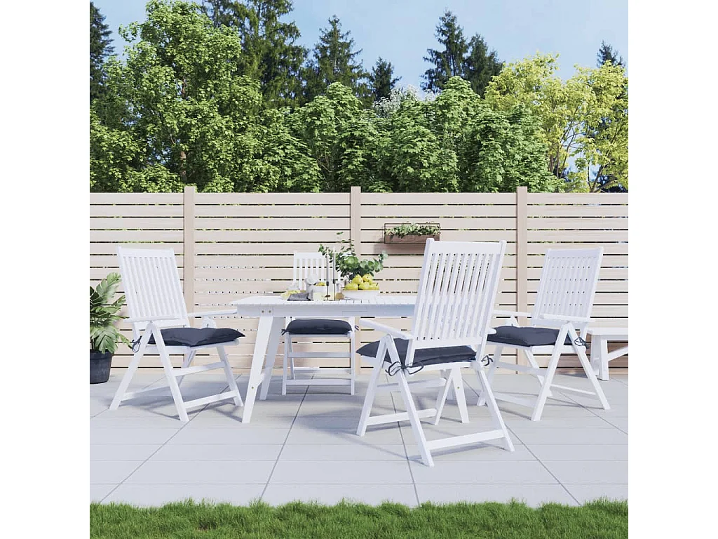 Coussins de chaise lot de 4 bleu marine 50x50x7 cm tissu oxford