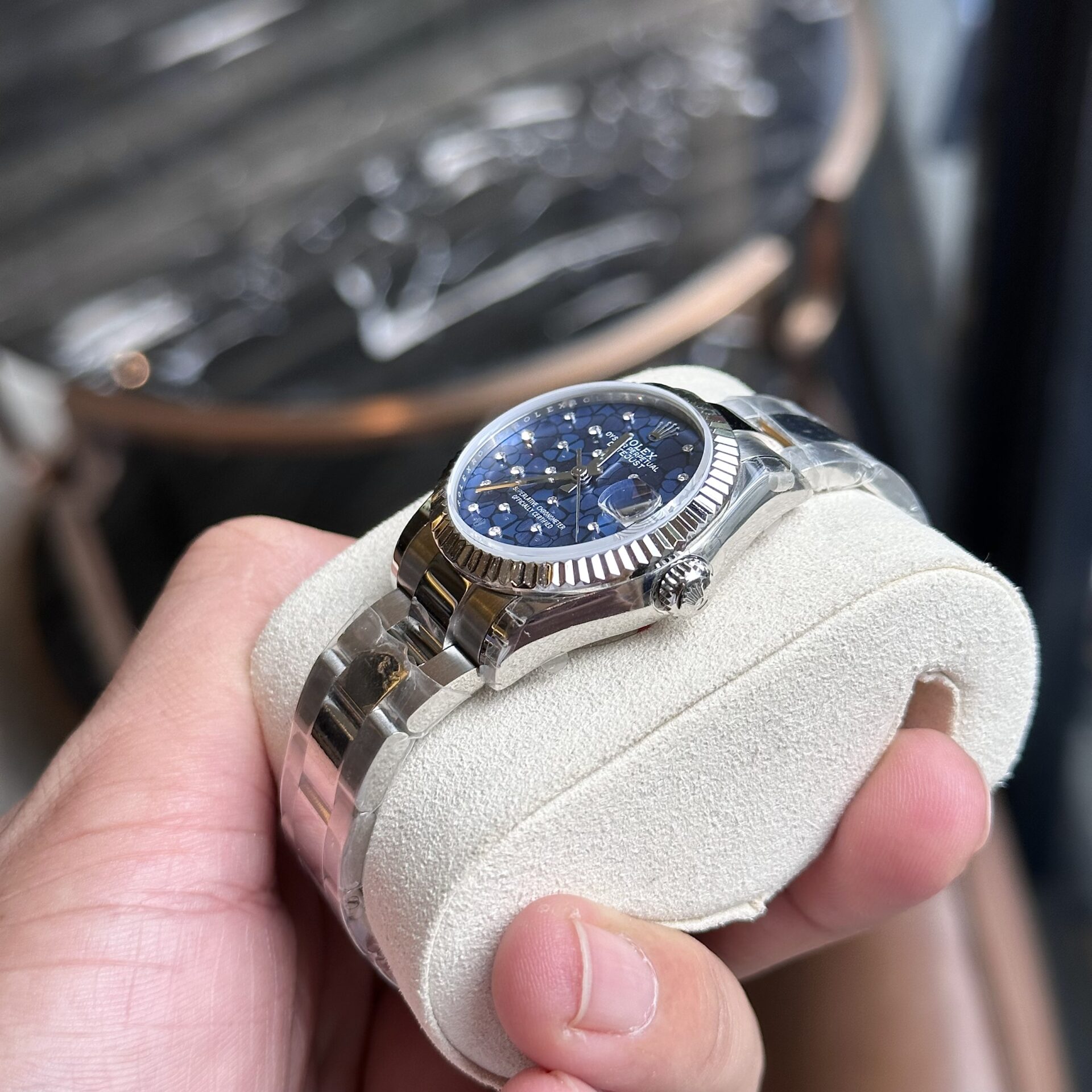 Rolex DateJust Replica Women s Watch 11 Blue Leaf Dial 31mm - Top club