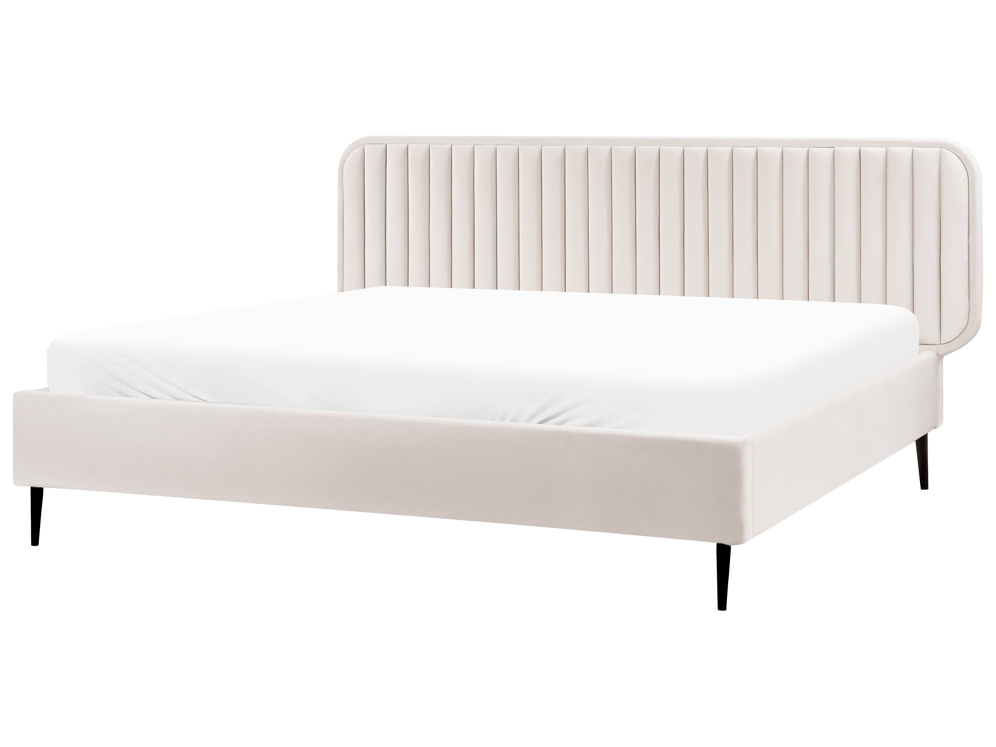 Bed Velvet BRIN 180 x 200 cm (EU Super King) Beige