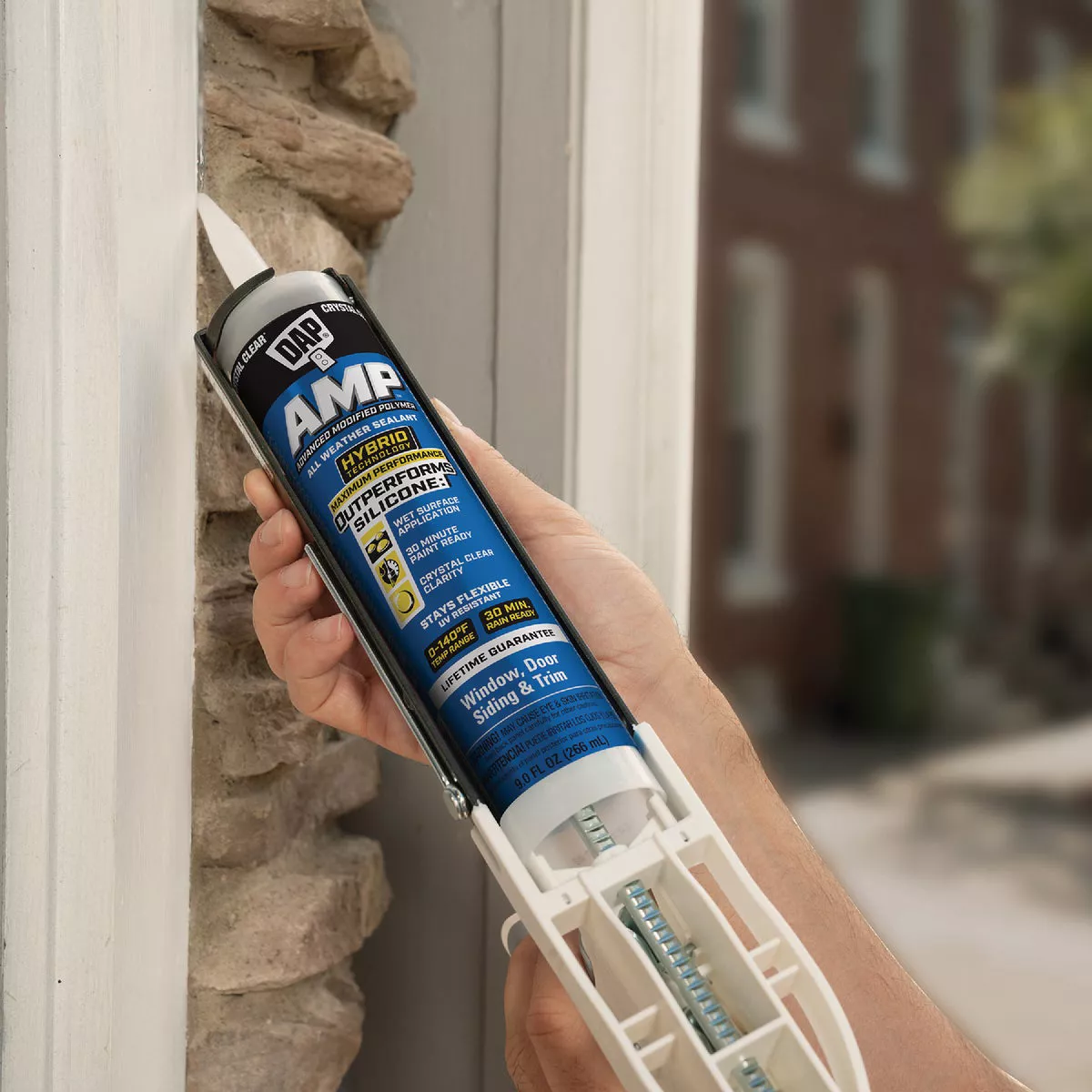 DAP AMP 9 Oz. Advanced Modified Polymer All Weather Window, Door, & Siding Sealant, Crystal Clear
