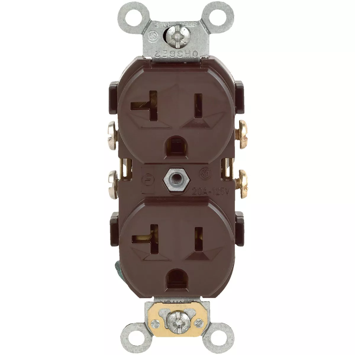 Leviton 20A Brown Heavy-Duty 5-20R Duplex Outlet