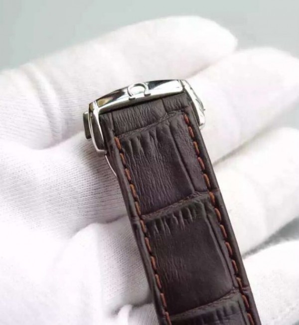 Replica Omega V6F De Ville Hour Vision Co-Axial 41mm SS White Dial Brown Leather Strap A8500 - Top club