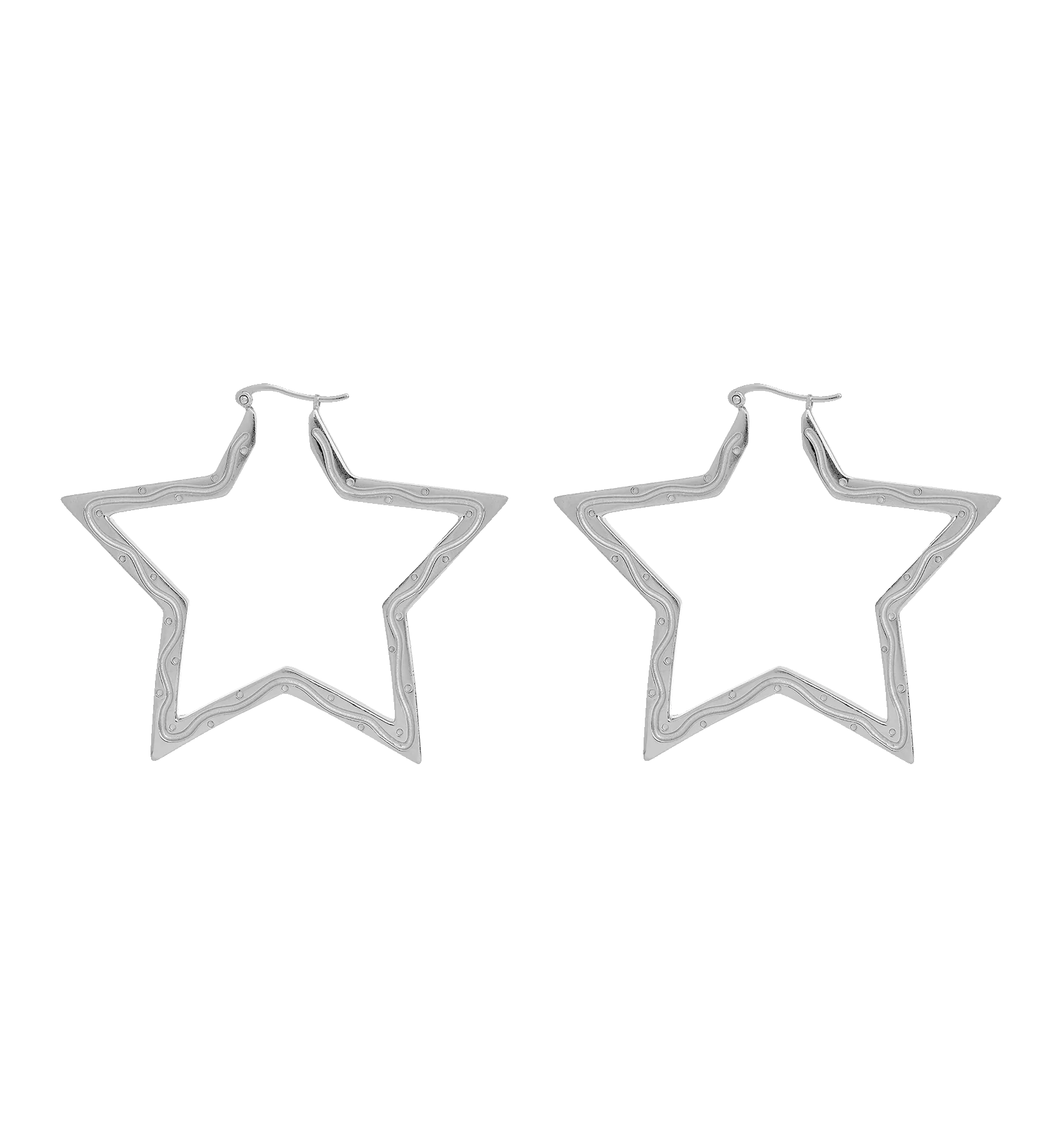 Large Funky Star Hoop Earrings