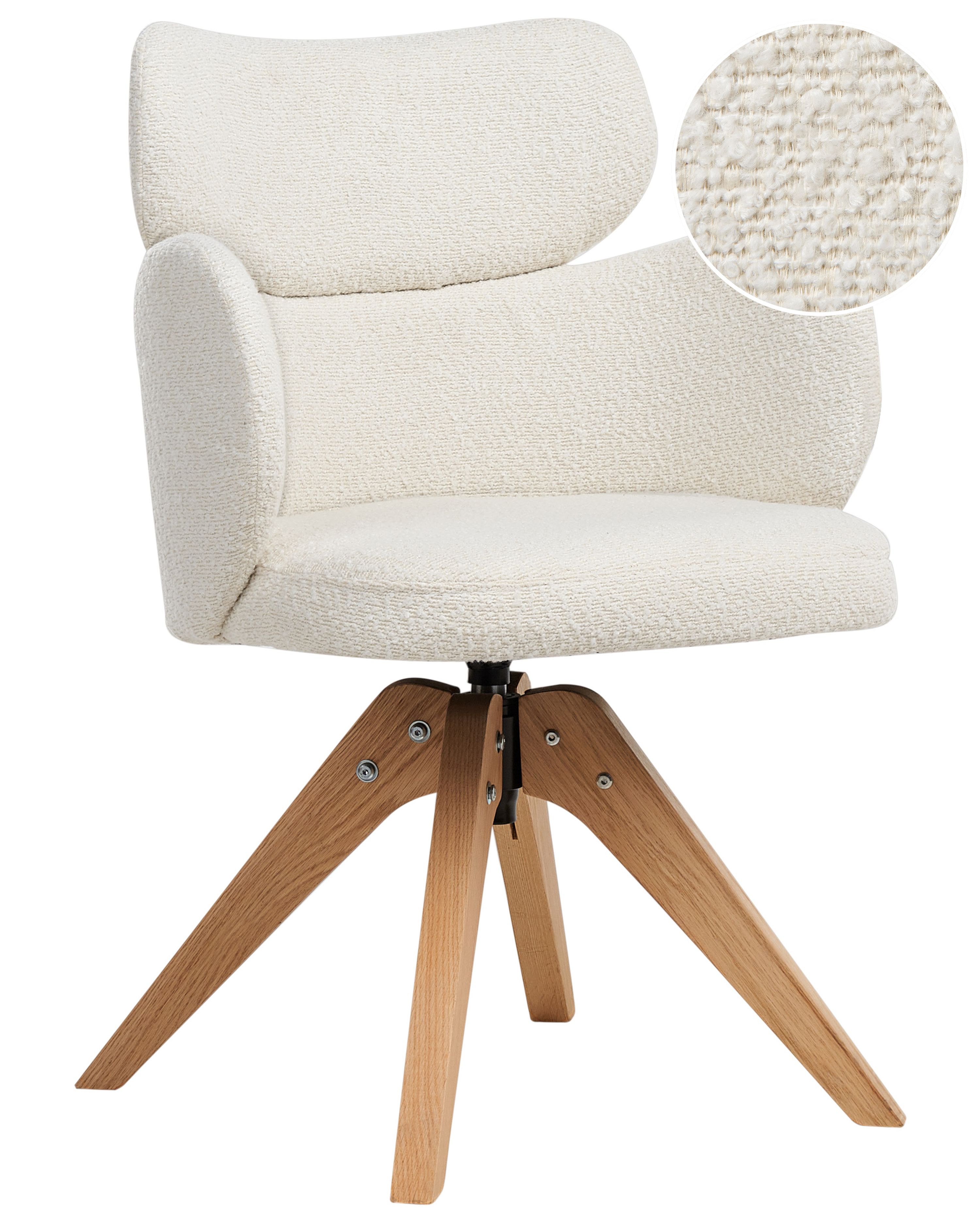 Dining Chair Swivel MARCY Boucle Light Beige