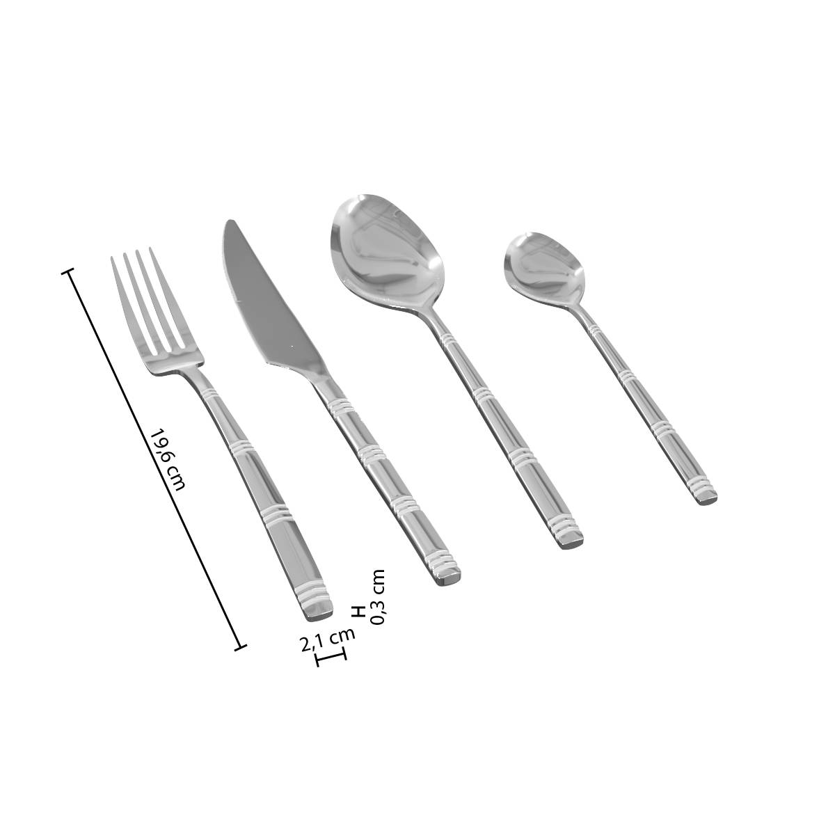 24-piece cutlery set "Borah" Silver