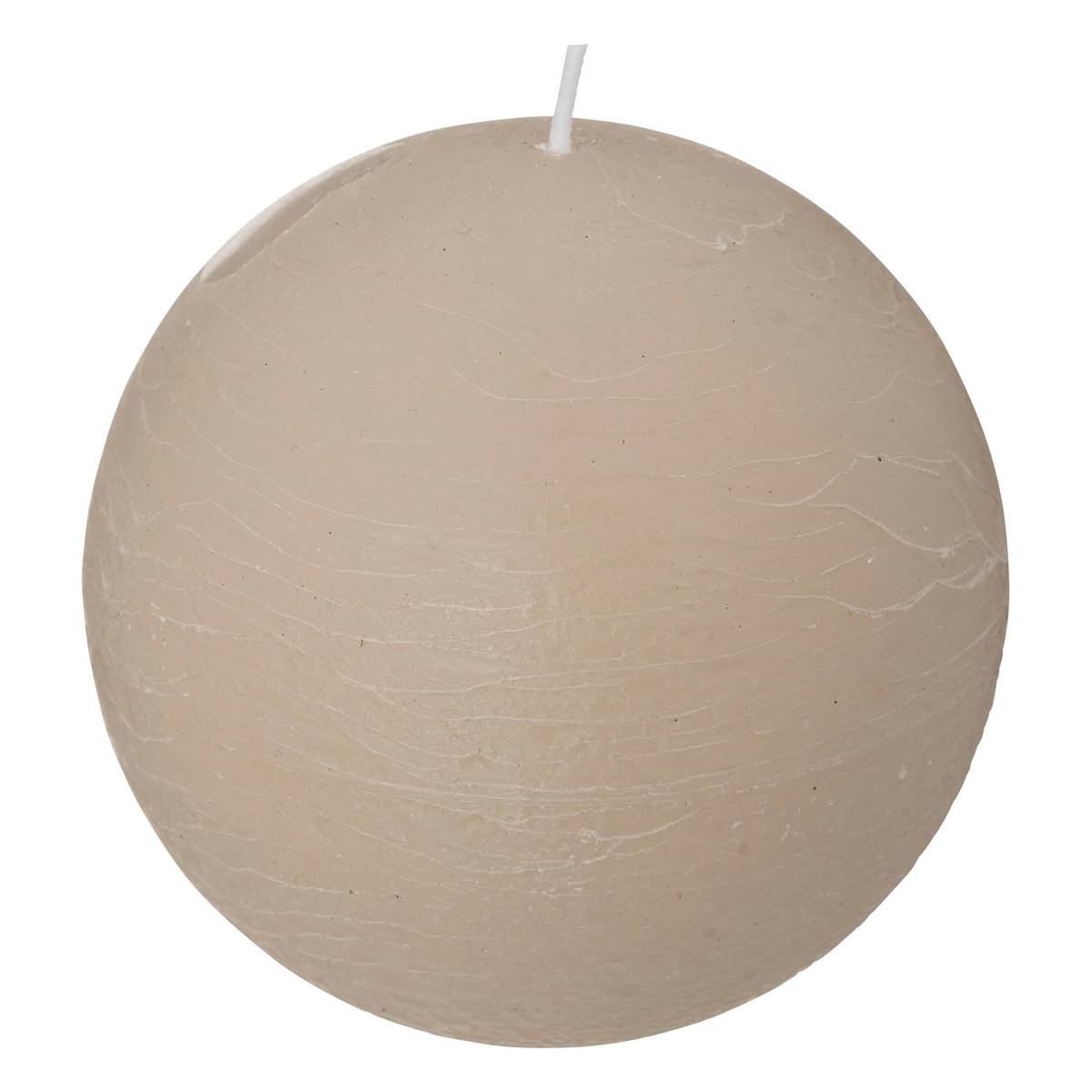 Rustic ball candle Taupe grey, 445g