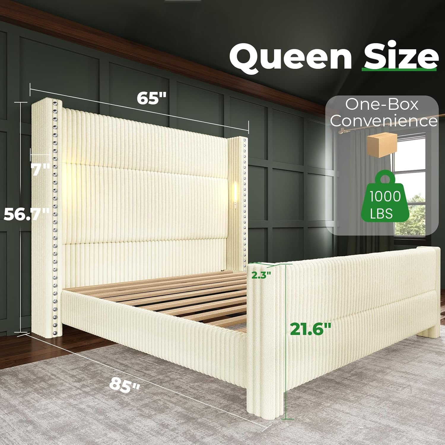 Queen Bed Frame with 56.7