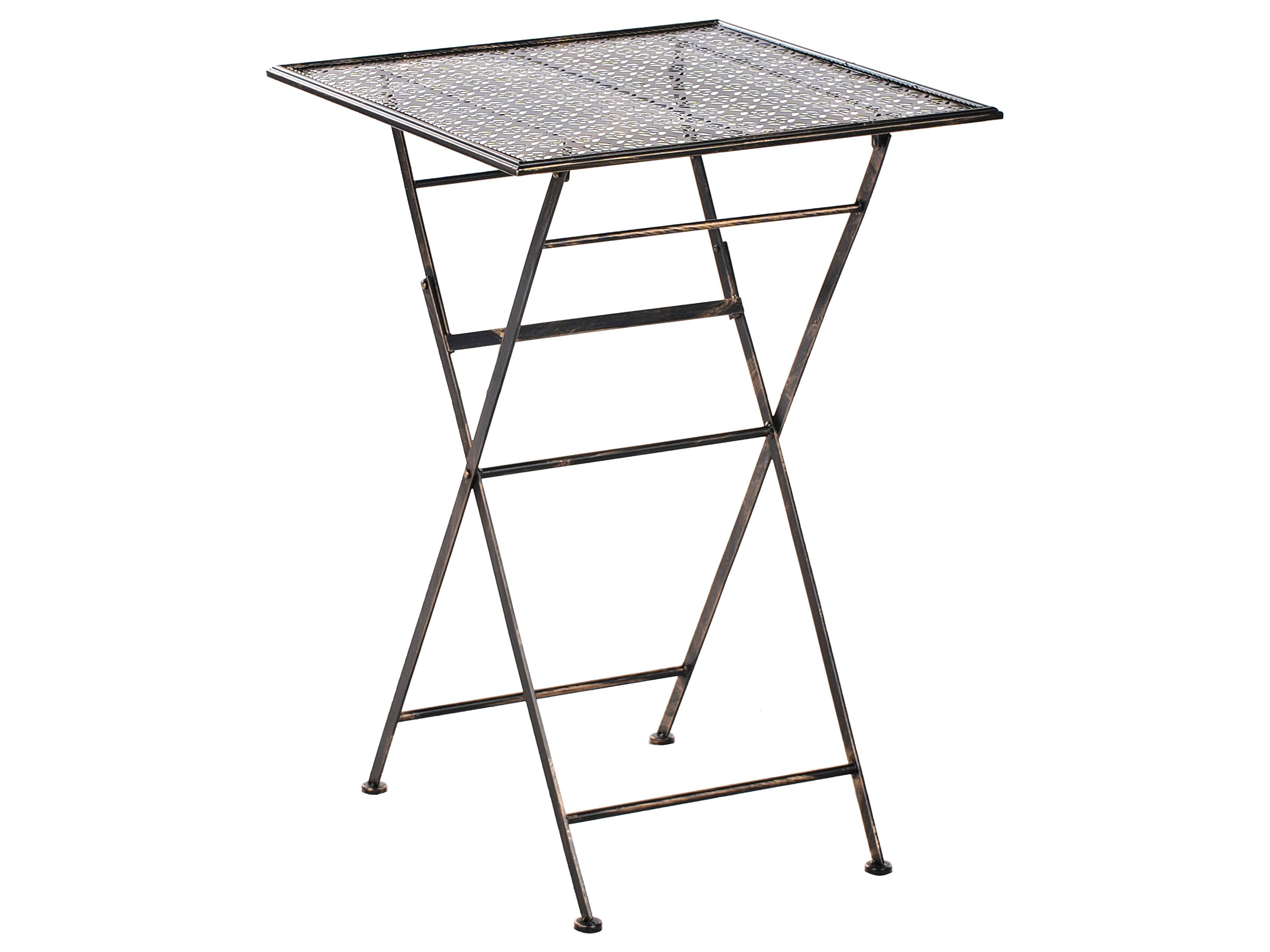 Garden Bar Table BORMIO 60 cm 60 cm Metal Black