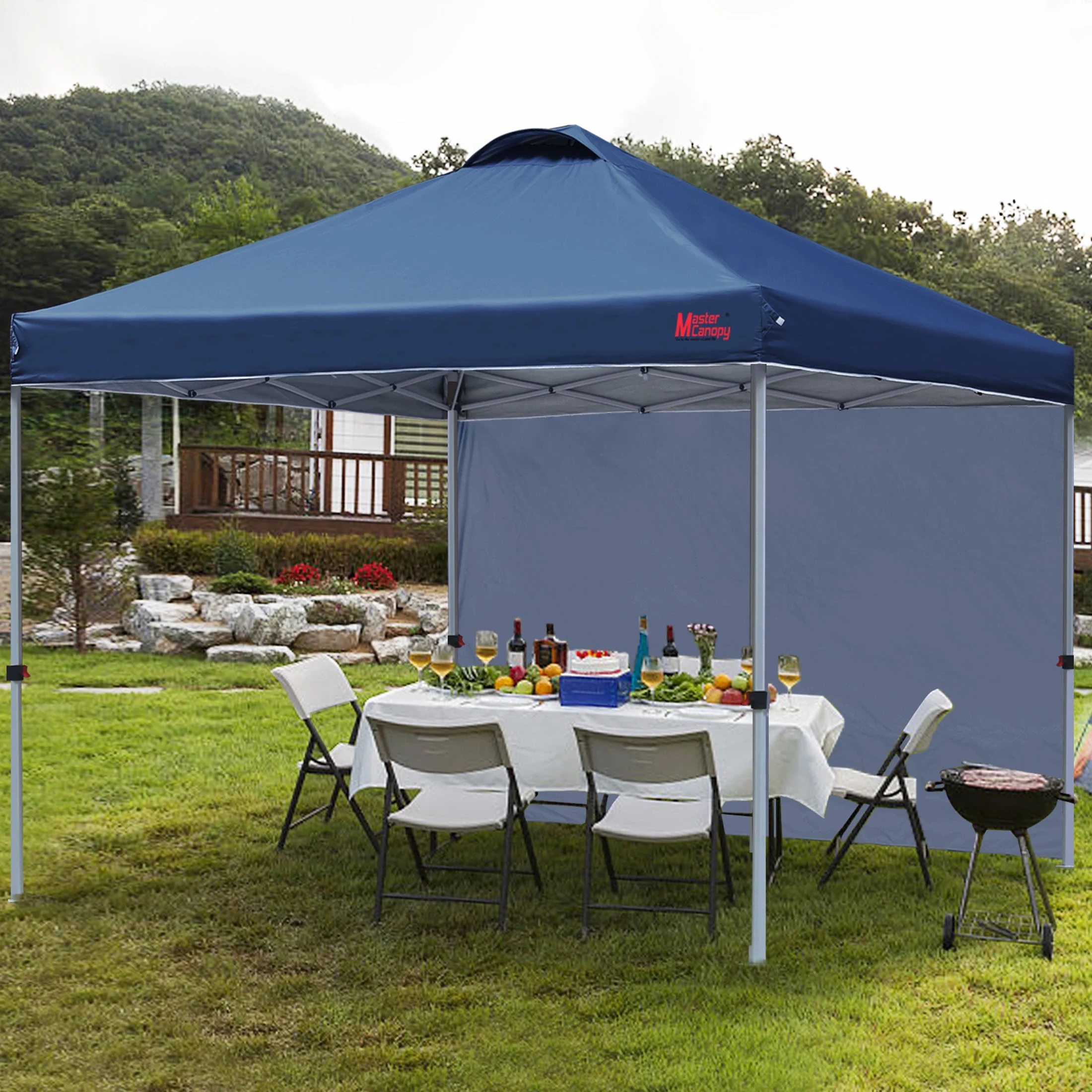 MASTERCANOPY 10' x 10' Easy Pop-up Canopy Tent Outdoor Shade Shelter with 1 Sidewall, White - Image 49