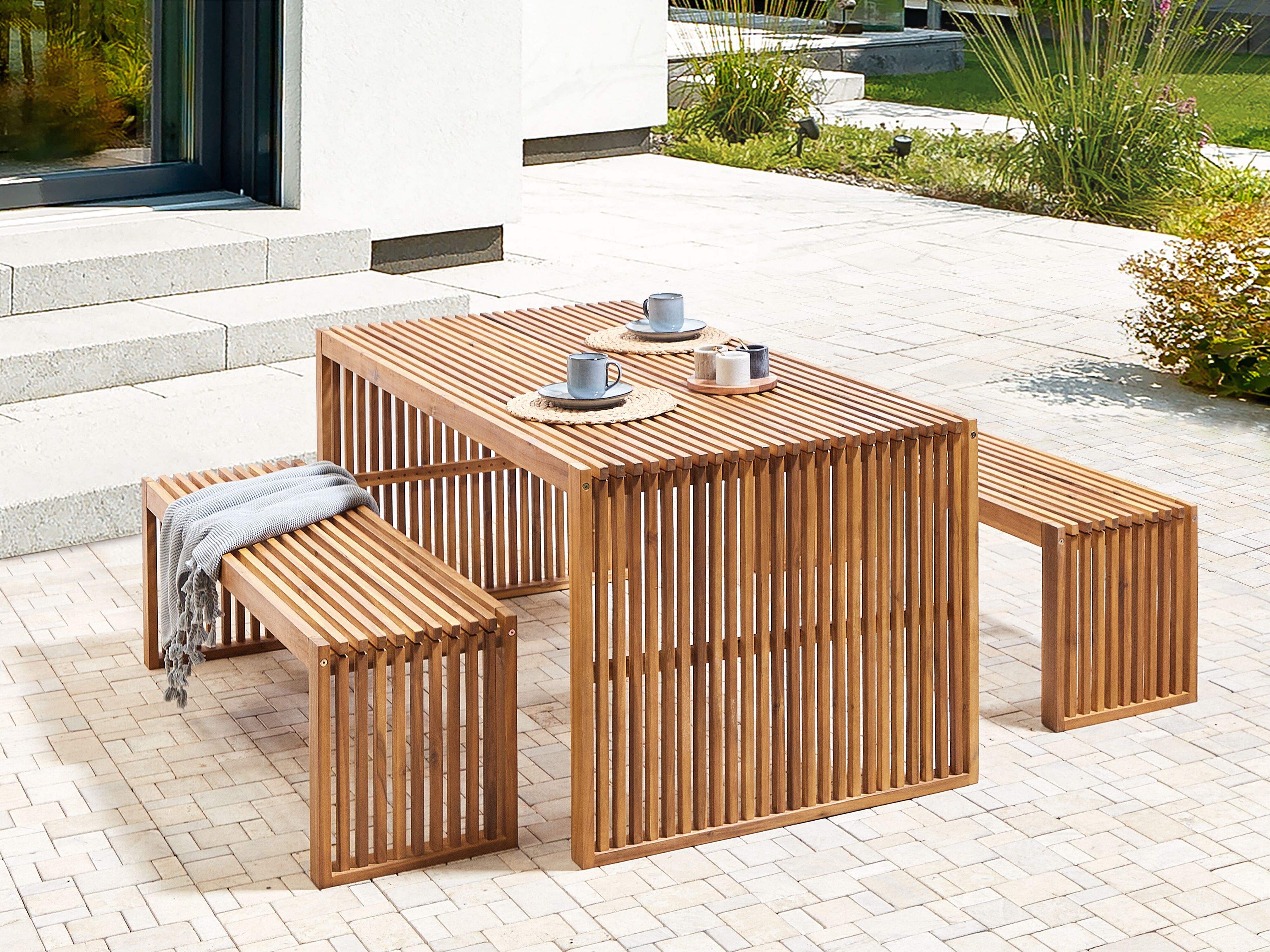 Garden Dining Table SULZANO 180 cm 90 cm Acacia Wood Brown