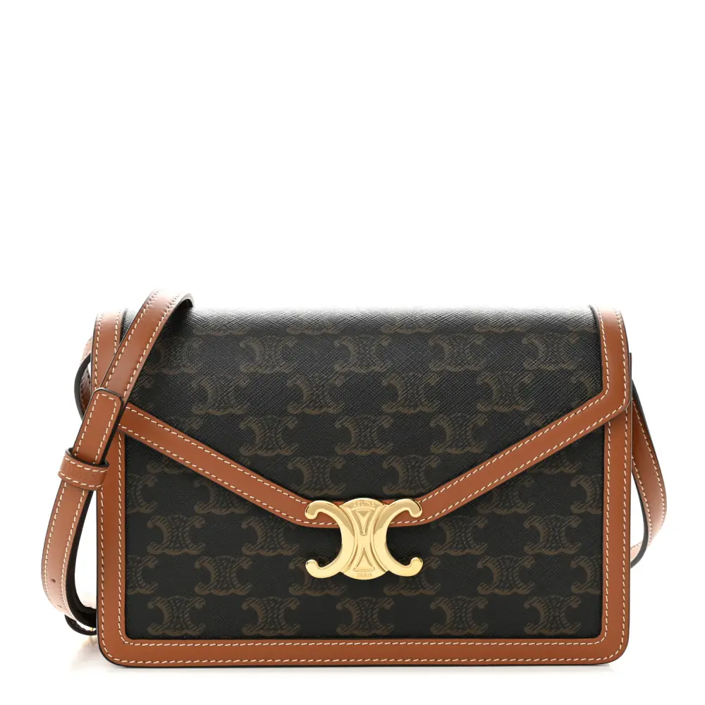 Superfake Handbags – Celine Tan Canvas & Leather Enveloppe Bag1:1High-quality replica