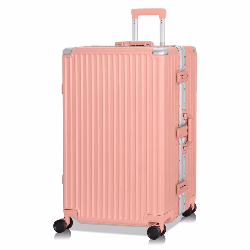 Luggage Aluminium Frame PC ABS Hardshell Suitcase with Spinner Wheels TSA Lock Zipperless Luggage 28 inch Silver - Image 20