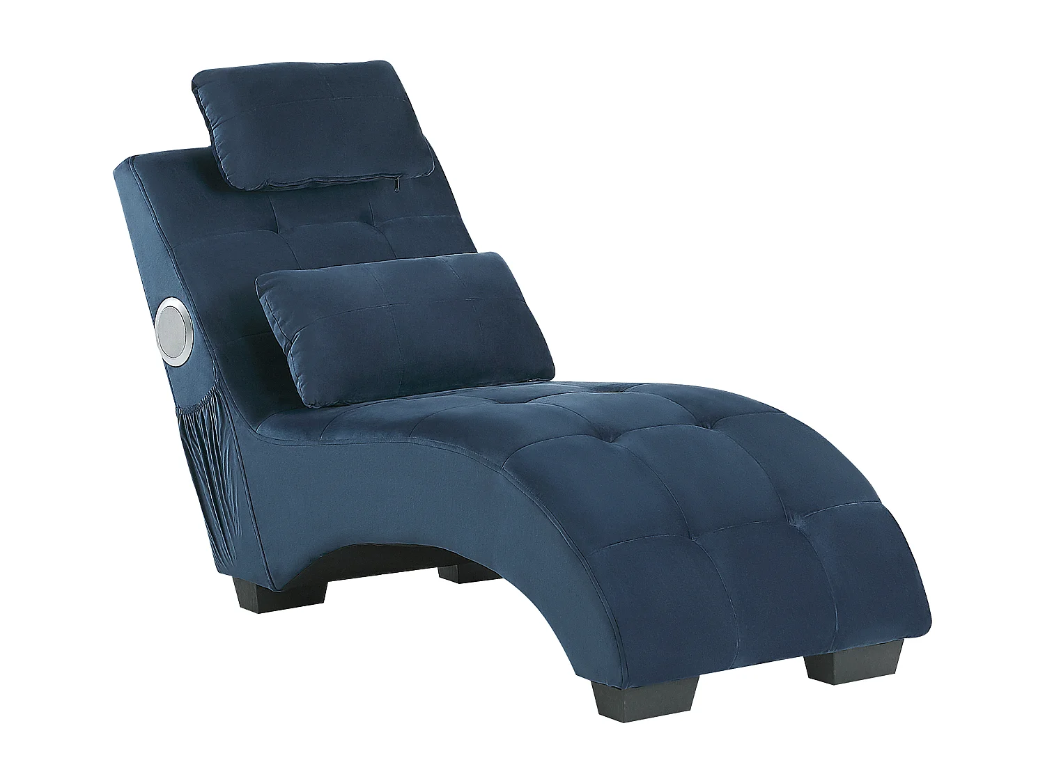 Chaise longue SIMORRE Velours Bleu foncé Avec haut-parleur Bluetooth intégré