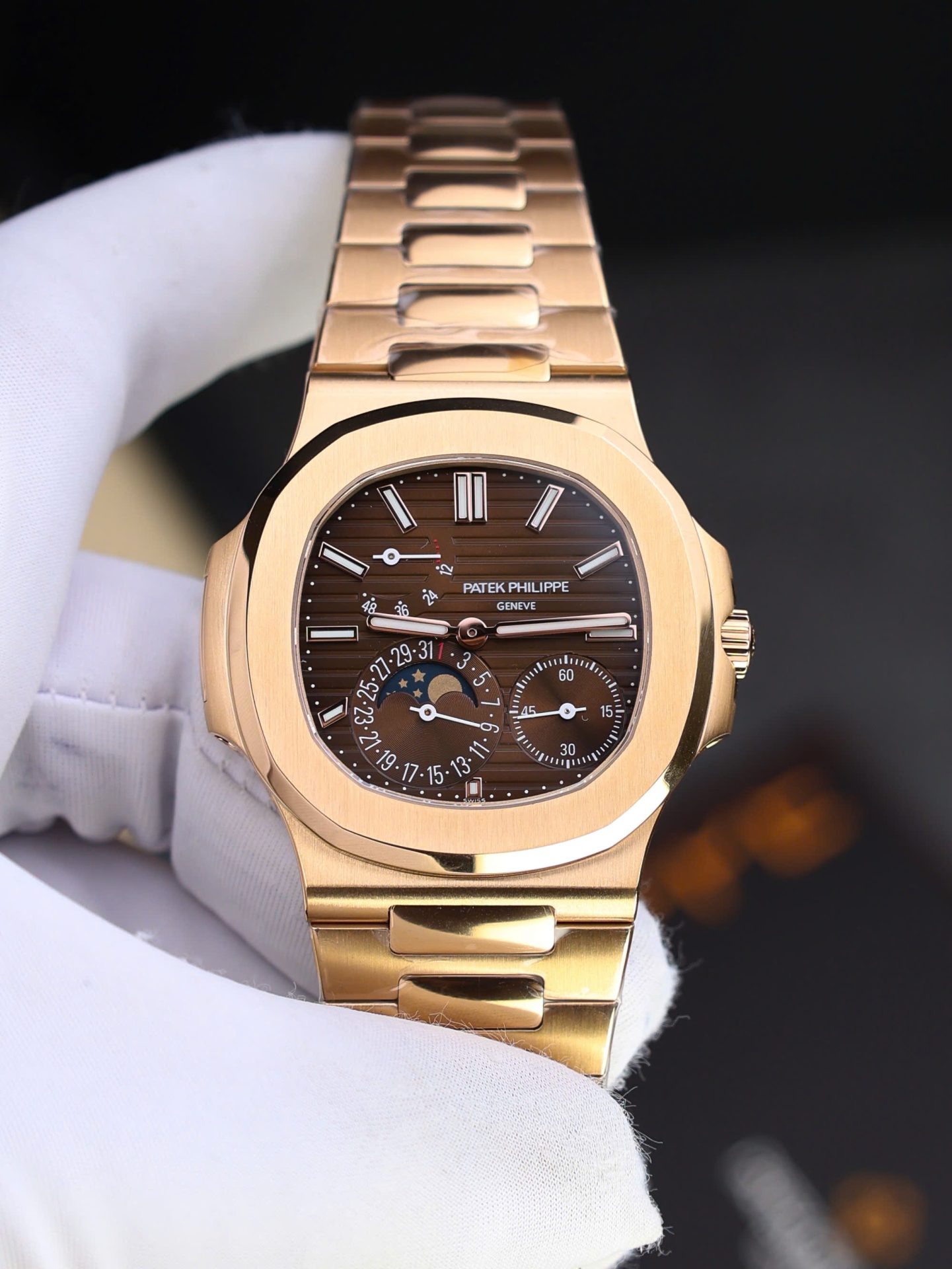 Patek Philippe Nautilus 5712R Replica Watch Dial Brown PPF Factory 40mm - Elite Watch Atelier