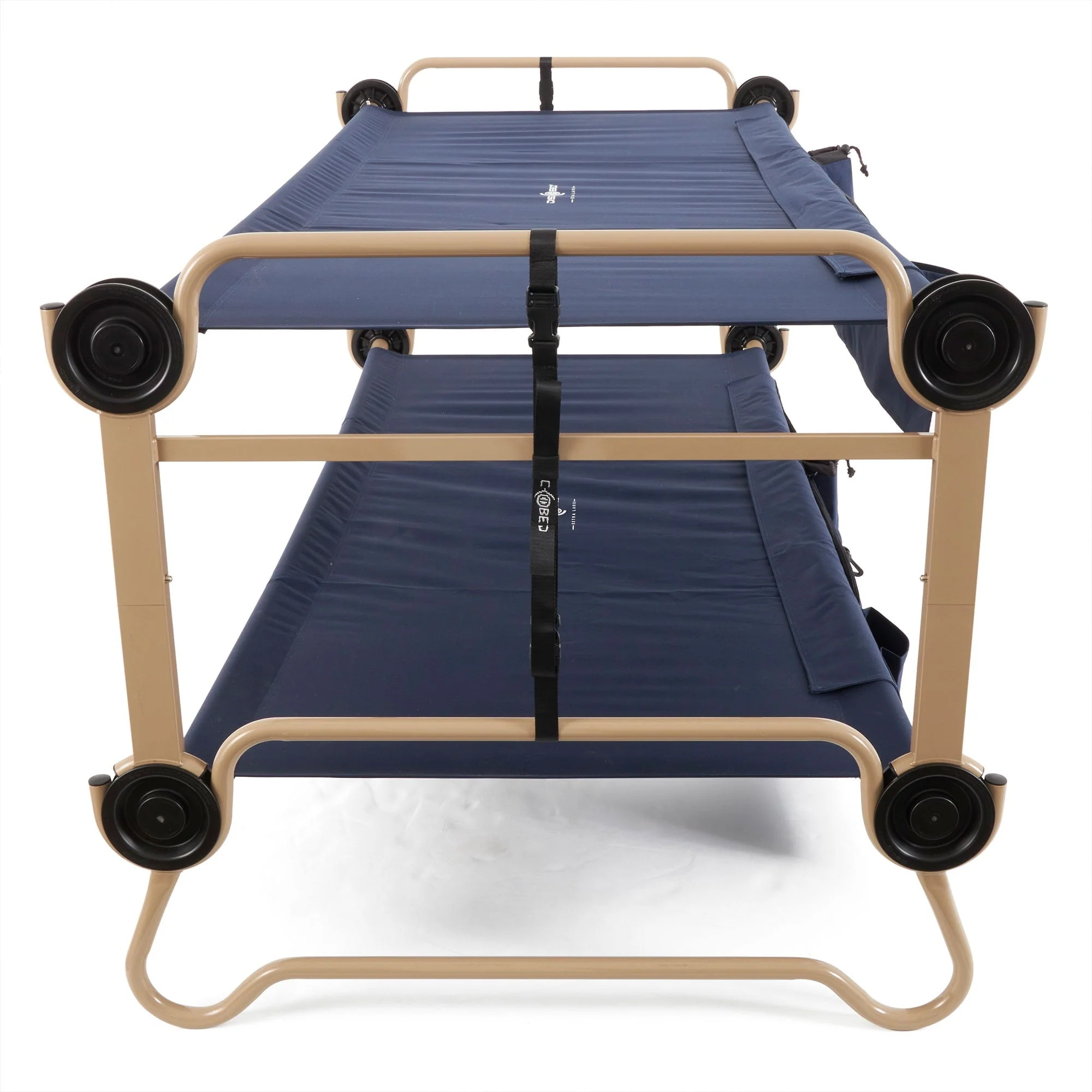 Disc-O-Bed XL Cam-O-Bunk Benchable Double Cot with Storage Organizers, Navy - Image 11
