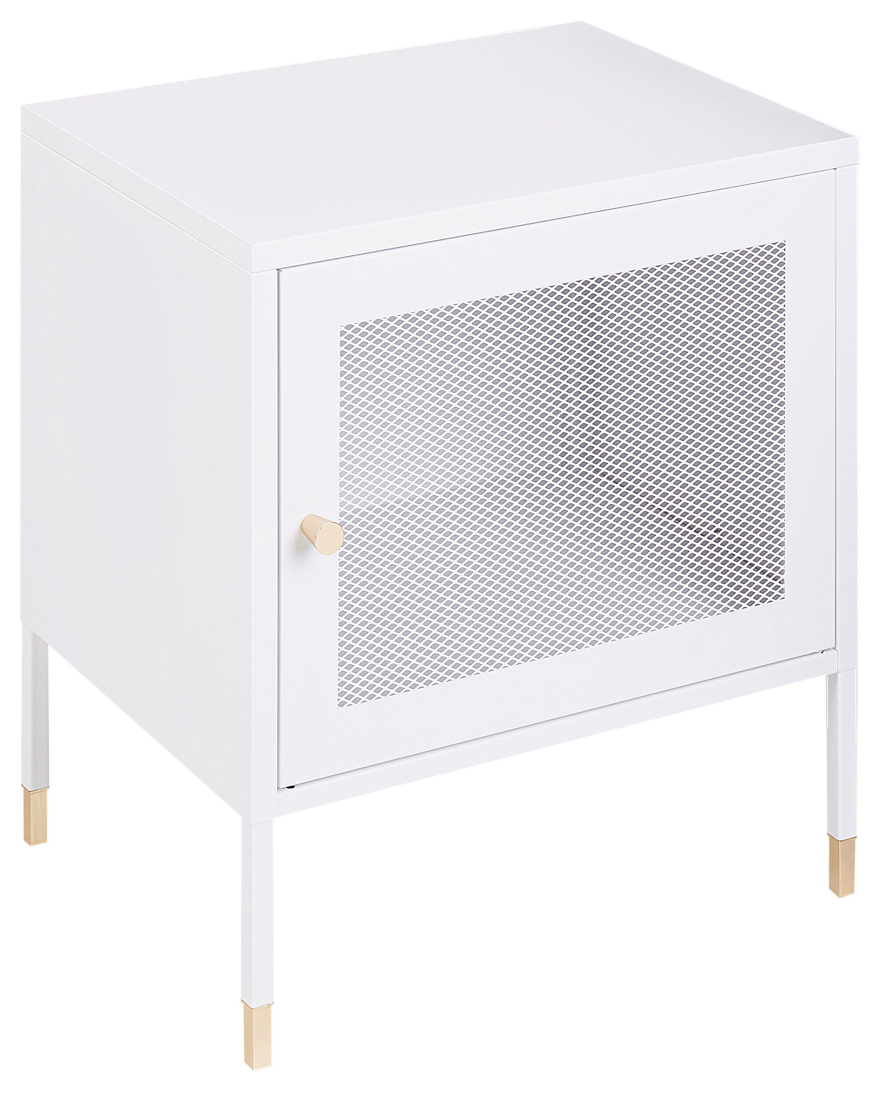 Bedside Table OSSETT Metal White