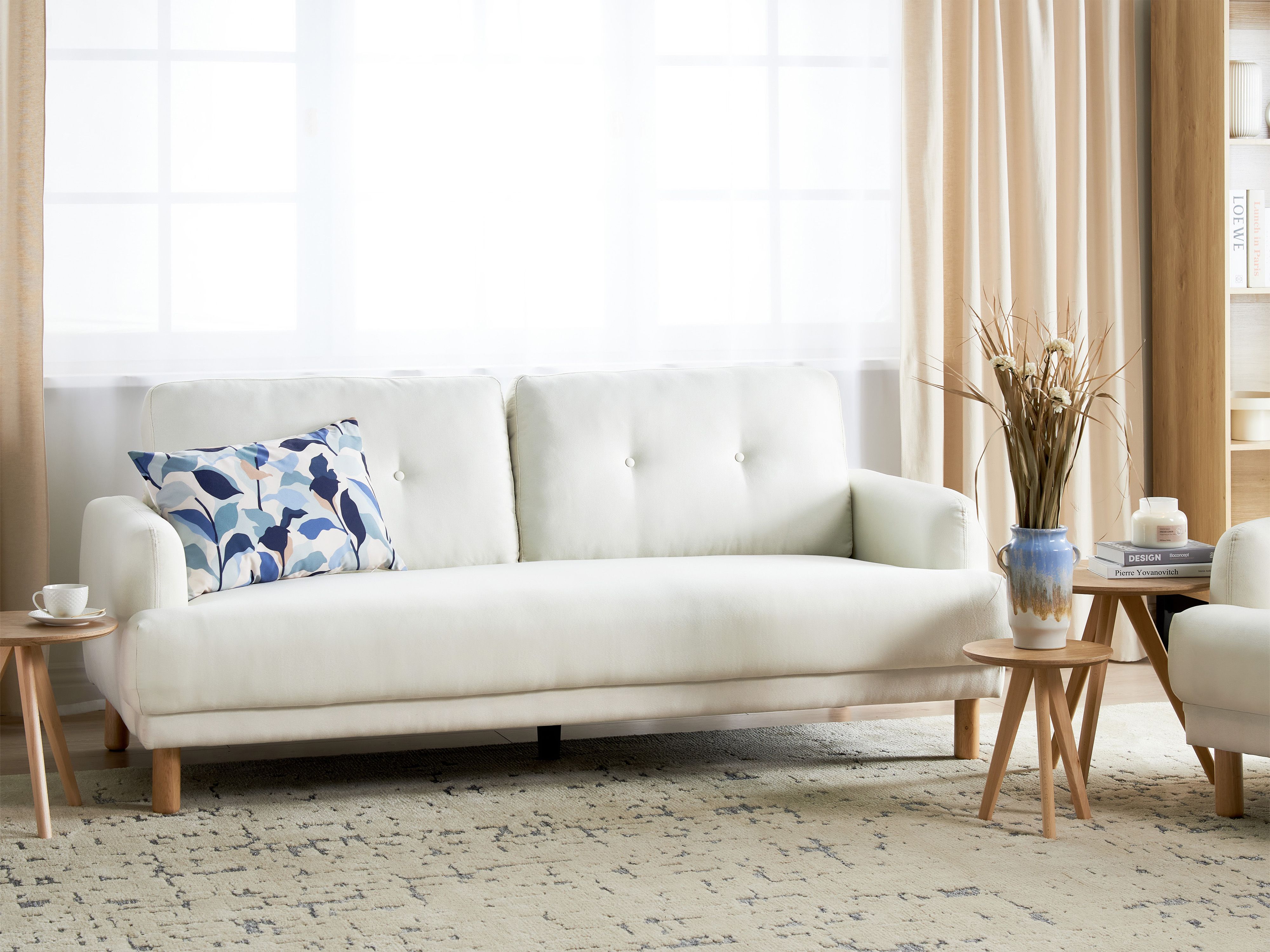 Sofa 3 Seater TUVE Fabric Off-White