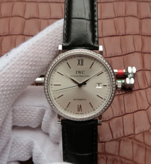 Replica IWC MK Portofino IW356514 Silver Dial Diamonds Bezel - Top club