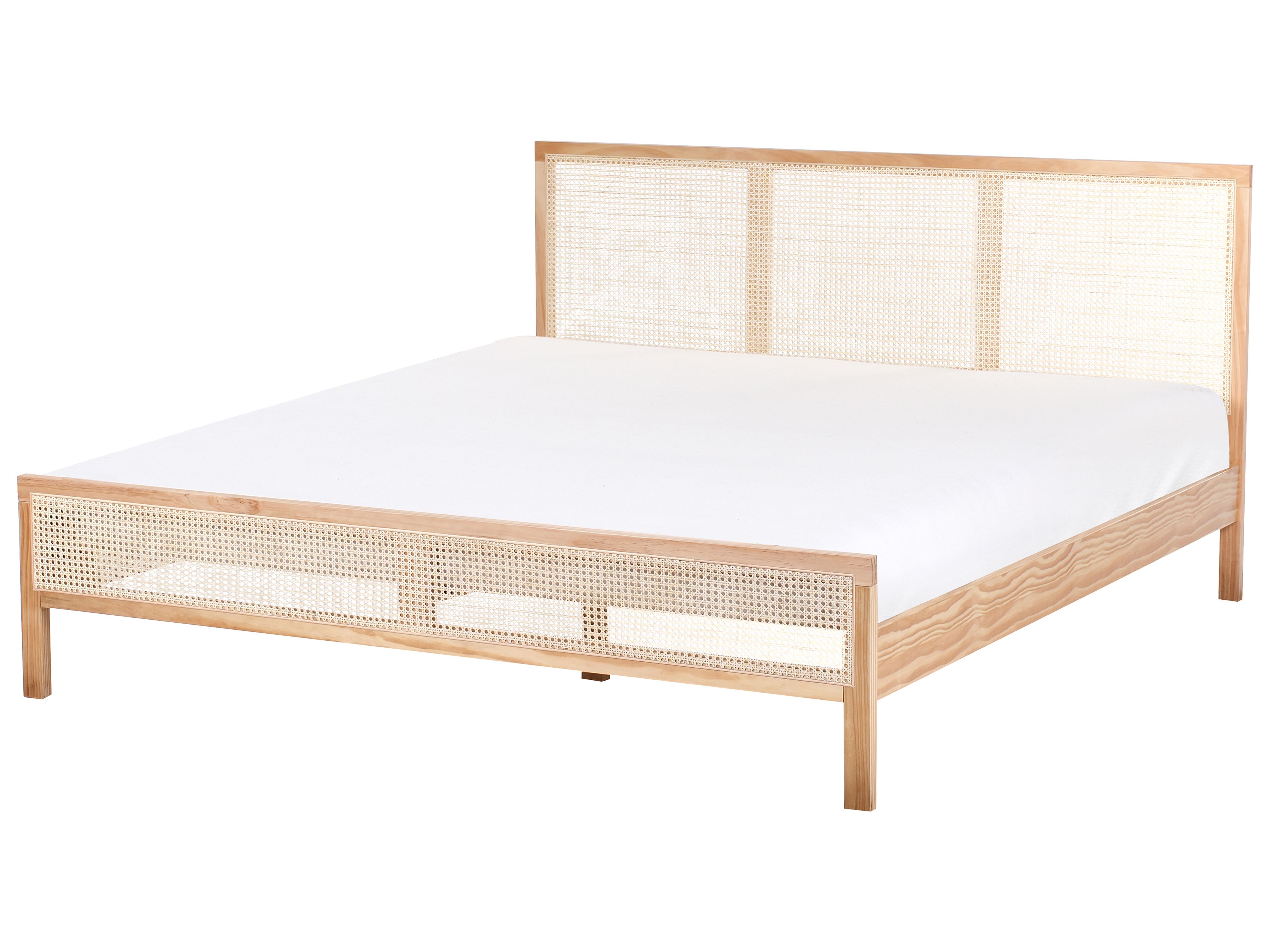 Bed Pine Wood SALERNAS 180 x 200 cm (EU Super King) Light Brown