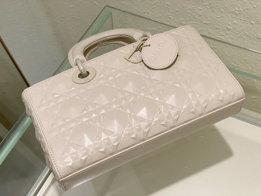 Medium Lady D-joy Bag White/Grey/Beige/Black For Women 10in/26cm M0540ONGE_M0301:1High-quality replica