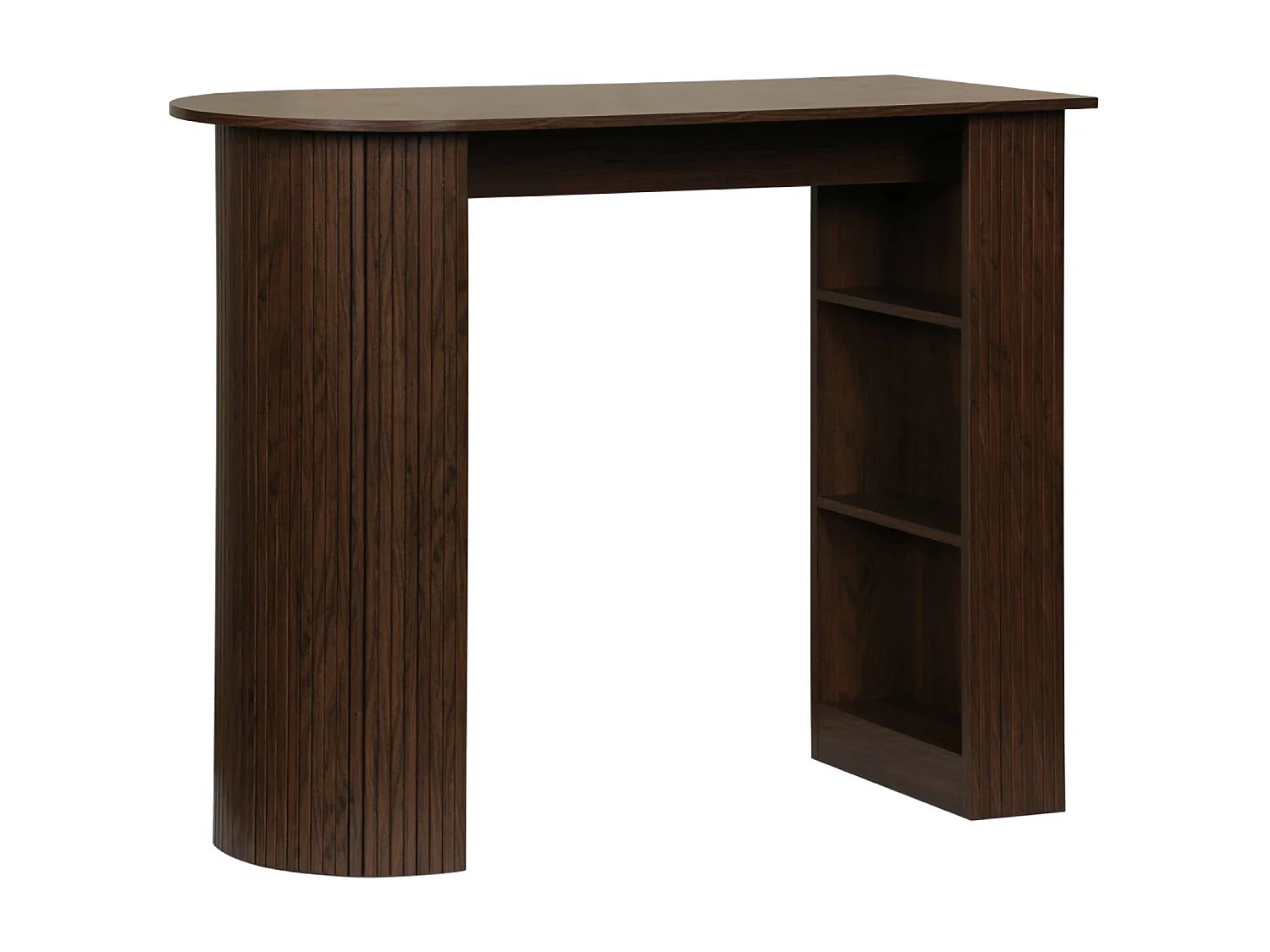 Table bar. table haute de cuisine table d'appoint décor bois avec rangements. 3 étagères. 120 x 55 x 100 cm