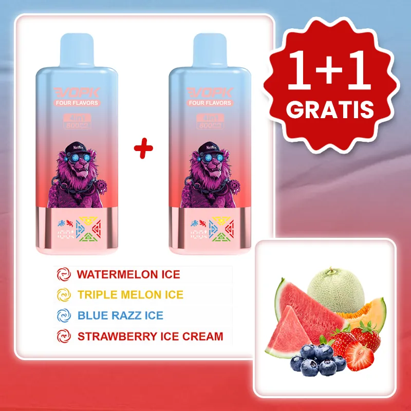 VOPK 80 000 puffów 4in1 – Watermelon Ice, Triple Melon Ice, Blue Razz Ice, Strawberry Ice Cream | 1+1 gratis