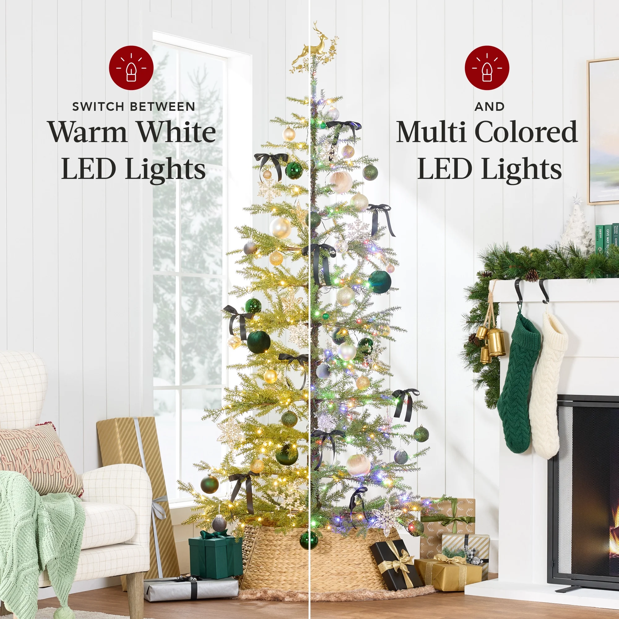 Best Choice Products 4.5ft Pre-Lit Sparse Christmas Tree w/ 100 2-in-1 LED Lights, Cordless Connection, Metal Stand - Image 45