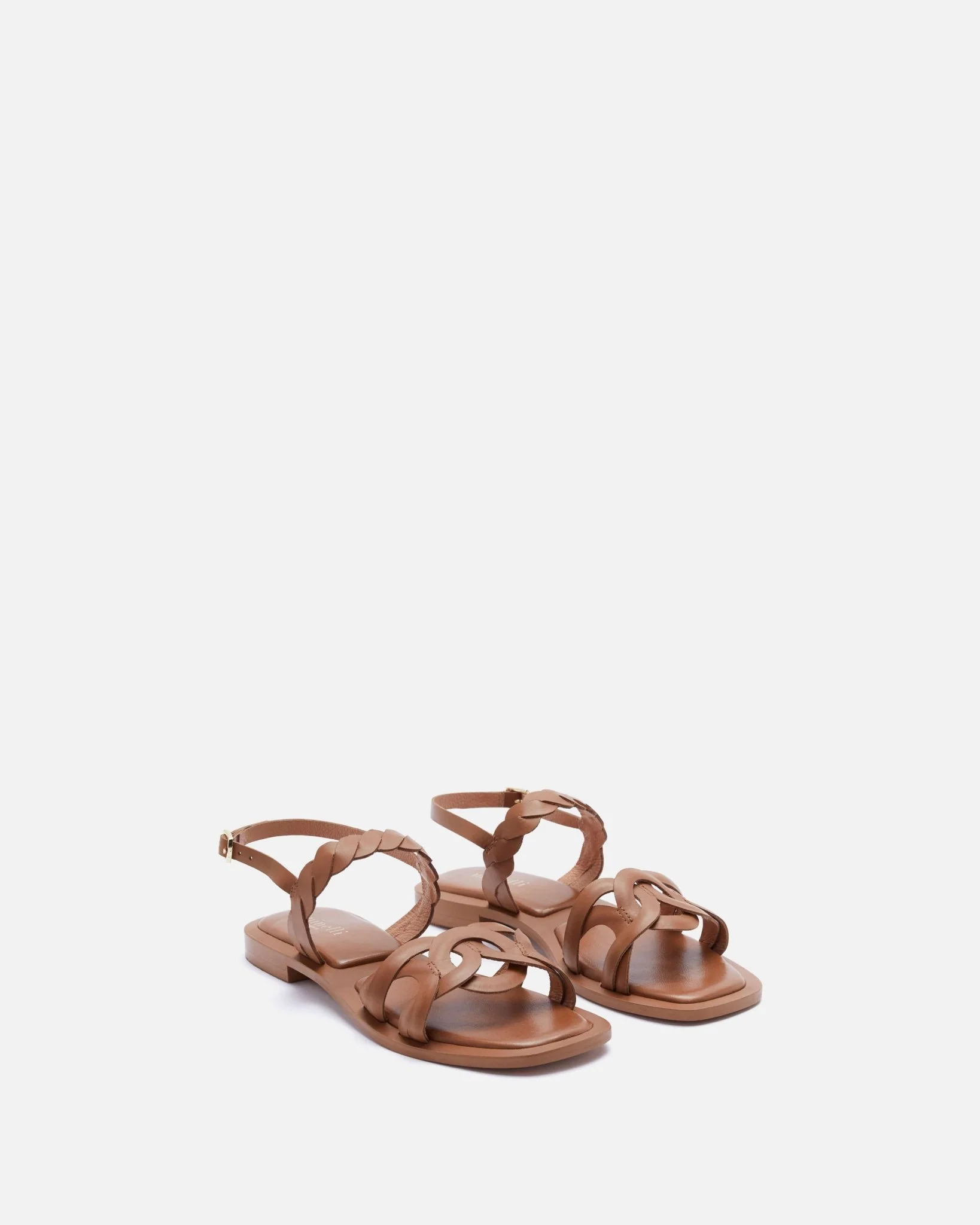 SANDALES INOLA COGNAC - Plates en cuir cognac
