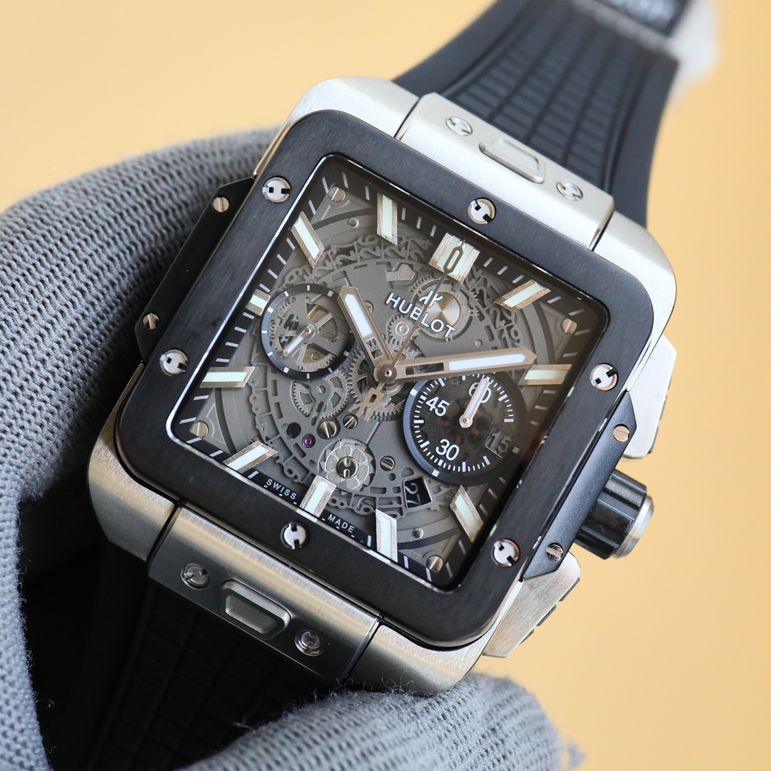HUBLOT SQUARE BANG UNICO 45MM RUBBER STRAP(1:1 replica) - Top club