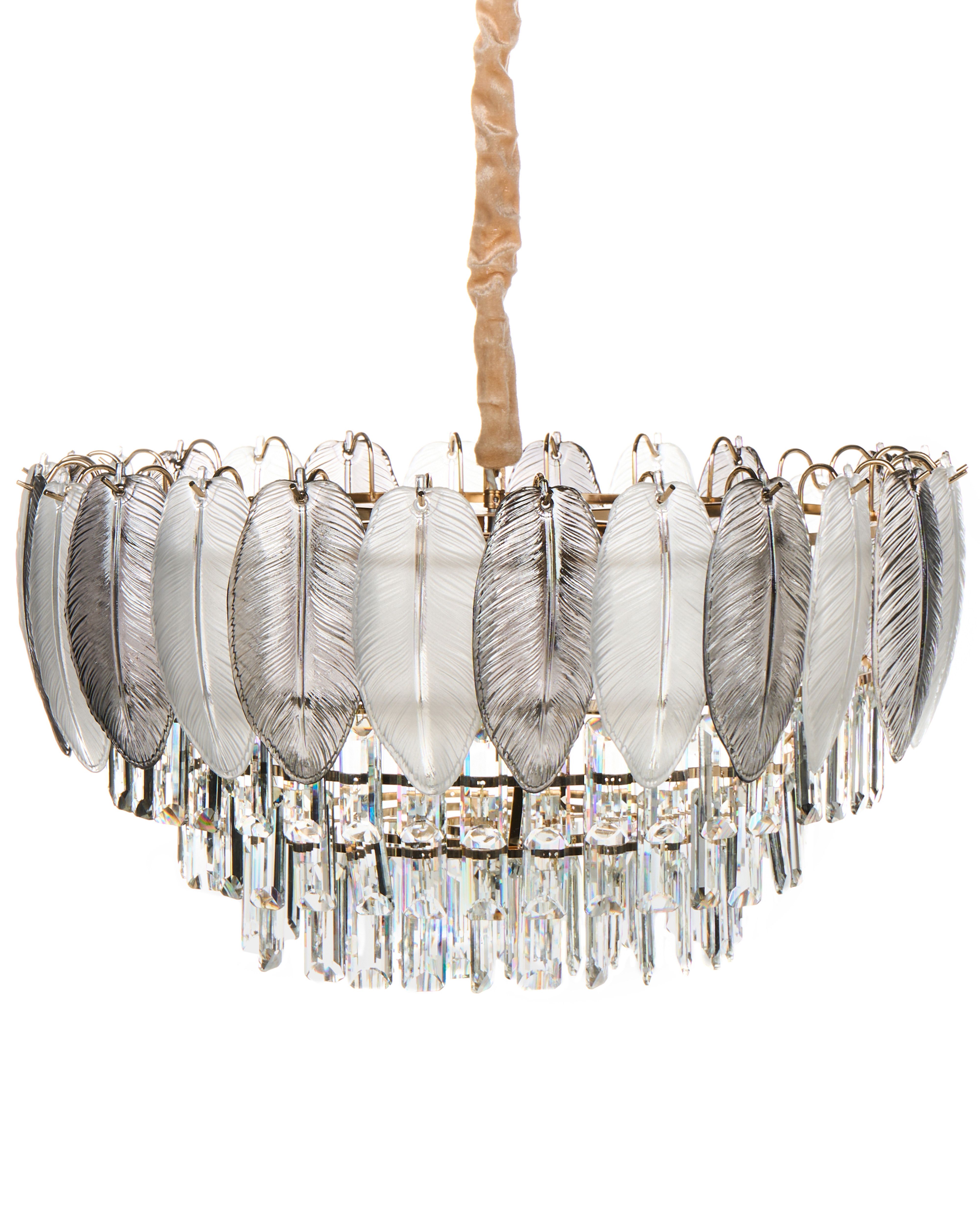 Chandelier CANAGUA Glass Brass