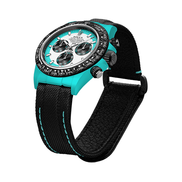 ROLEX Diw Daytona quartz fiber celeste invert 40mm oyster black(1:1 replica) - Top club