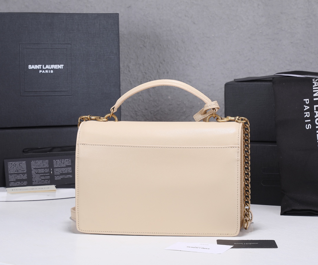 Replica Ysl Sunset Medium Top Handle Bag- Black/Beige1:1High-quality replica