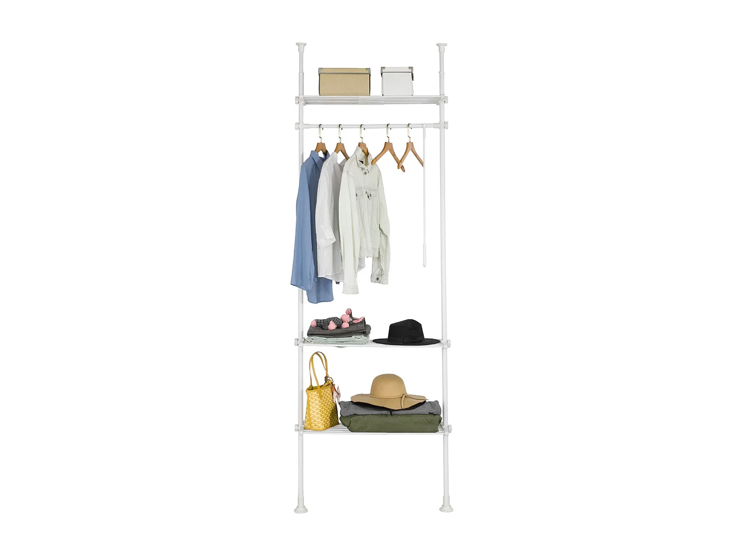 Télescopique Porte-vêtements Système De Penderie Télescopique L (52-80) X H (233-300) Cm, Kls07-w