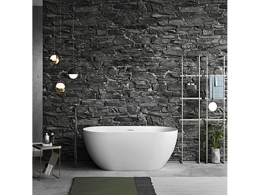 Baignoire îlot design ovale LISBON blanche 170 cm Mat