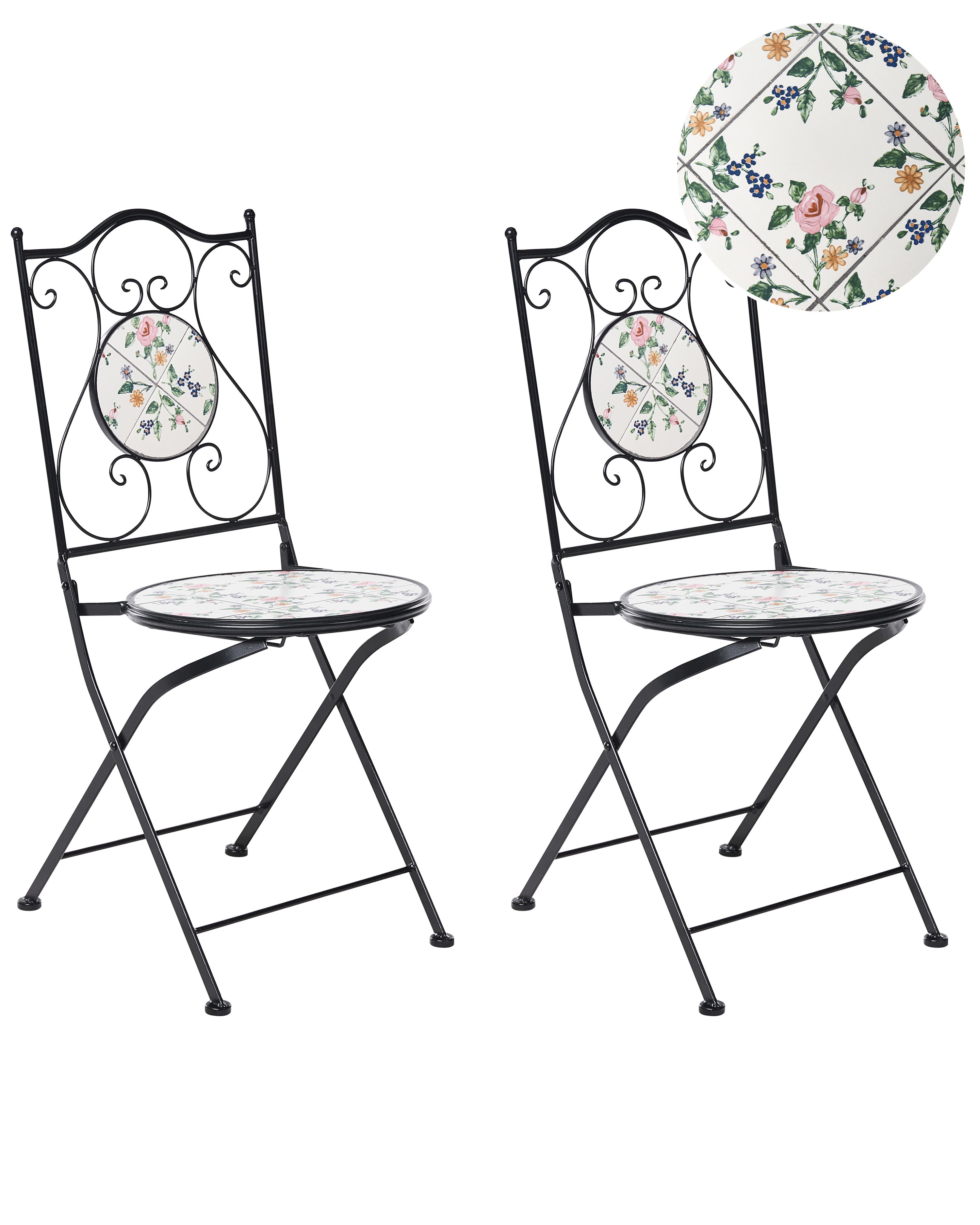 Set of 2 Garden Chairs COLLIO  Metal Black