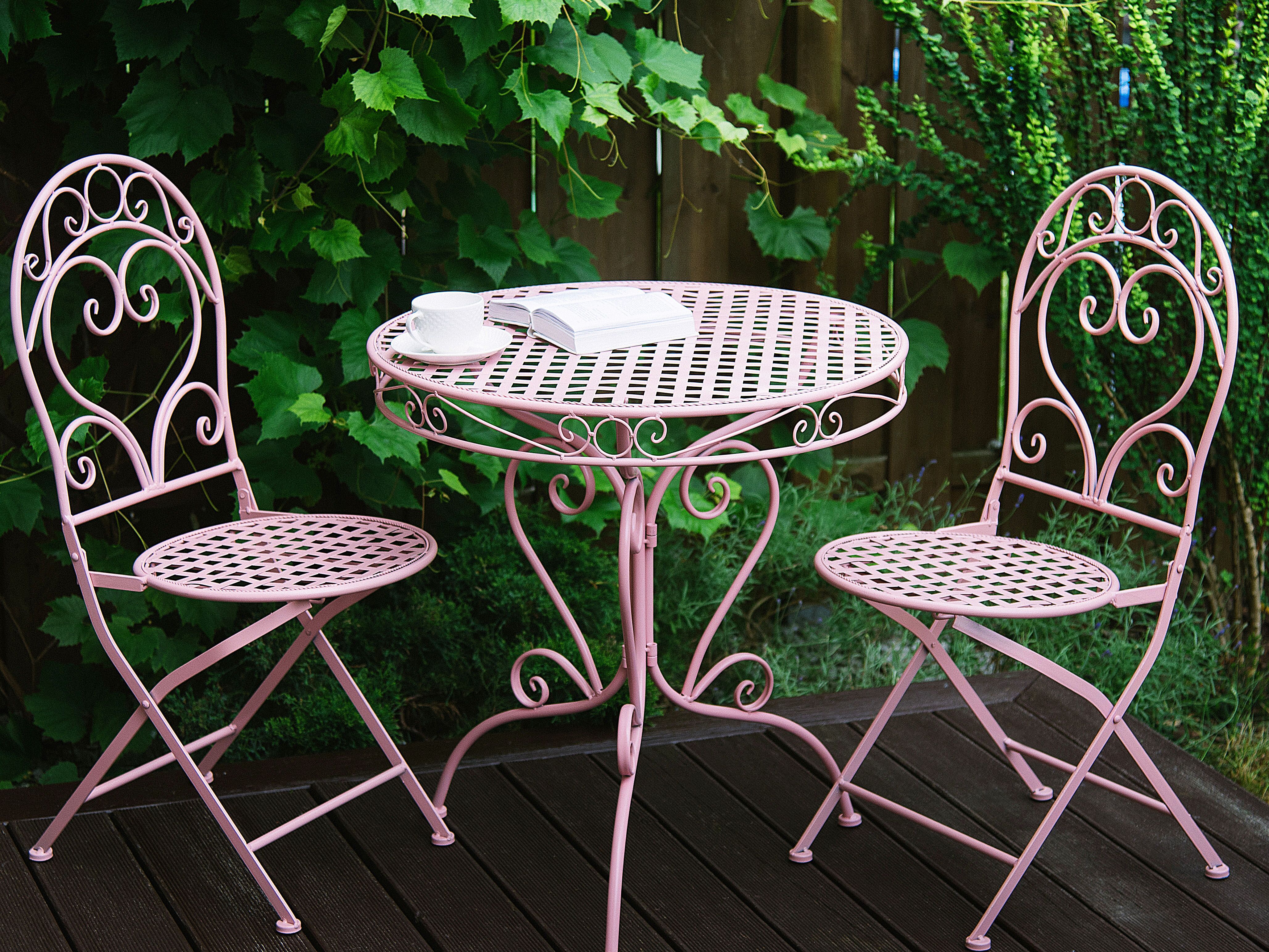 Bistro Table ALBINIA 70 cm 70 cm Metal Pink