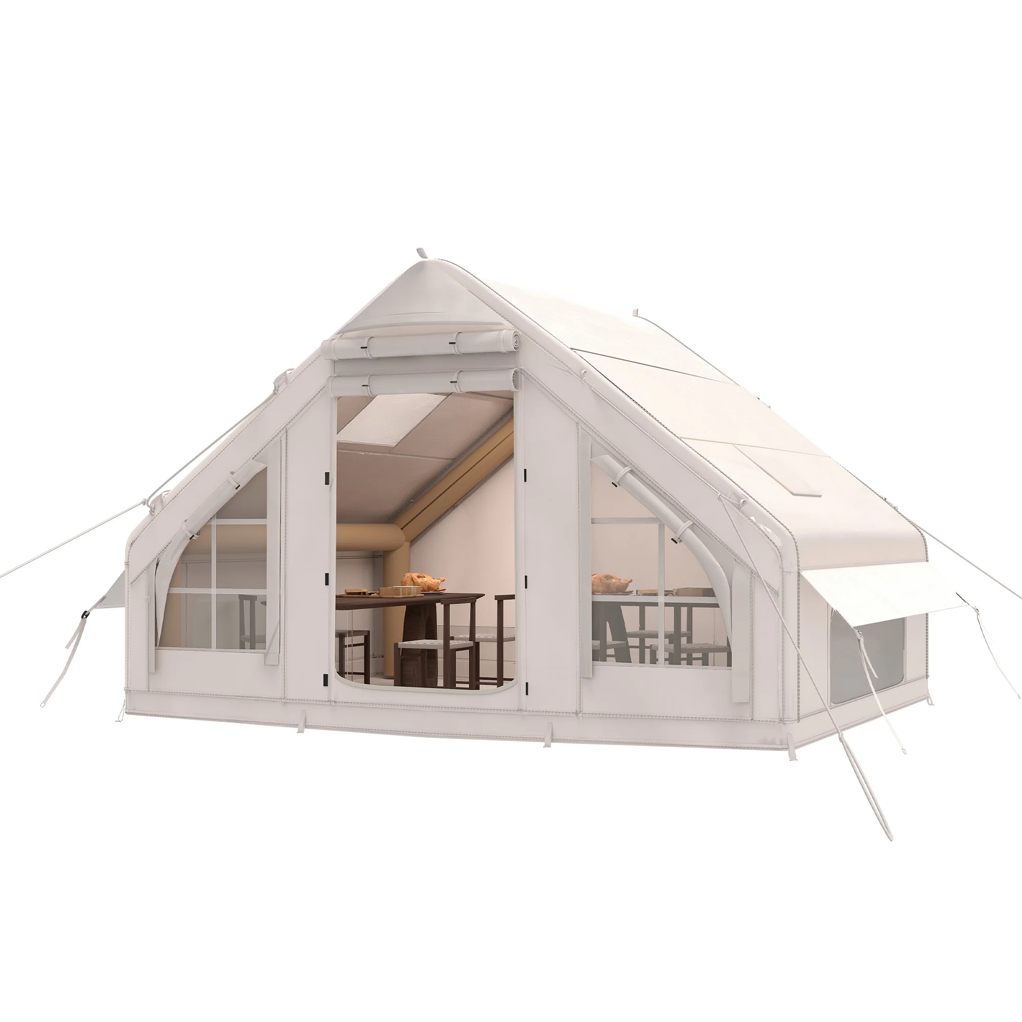 Dextrus Inflatable Camping Tent with Pump, Glamping Tents, Easy Setup 4 Season Waterproof Windproof Outdoor Blow Up Tent, Suitable for 2-6 people - Image 6