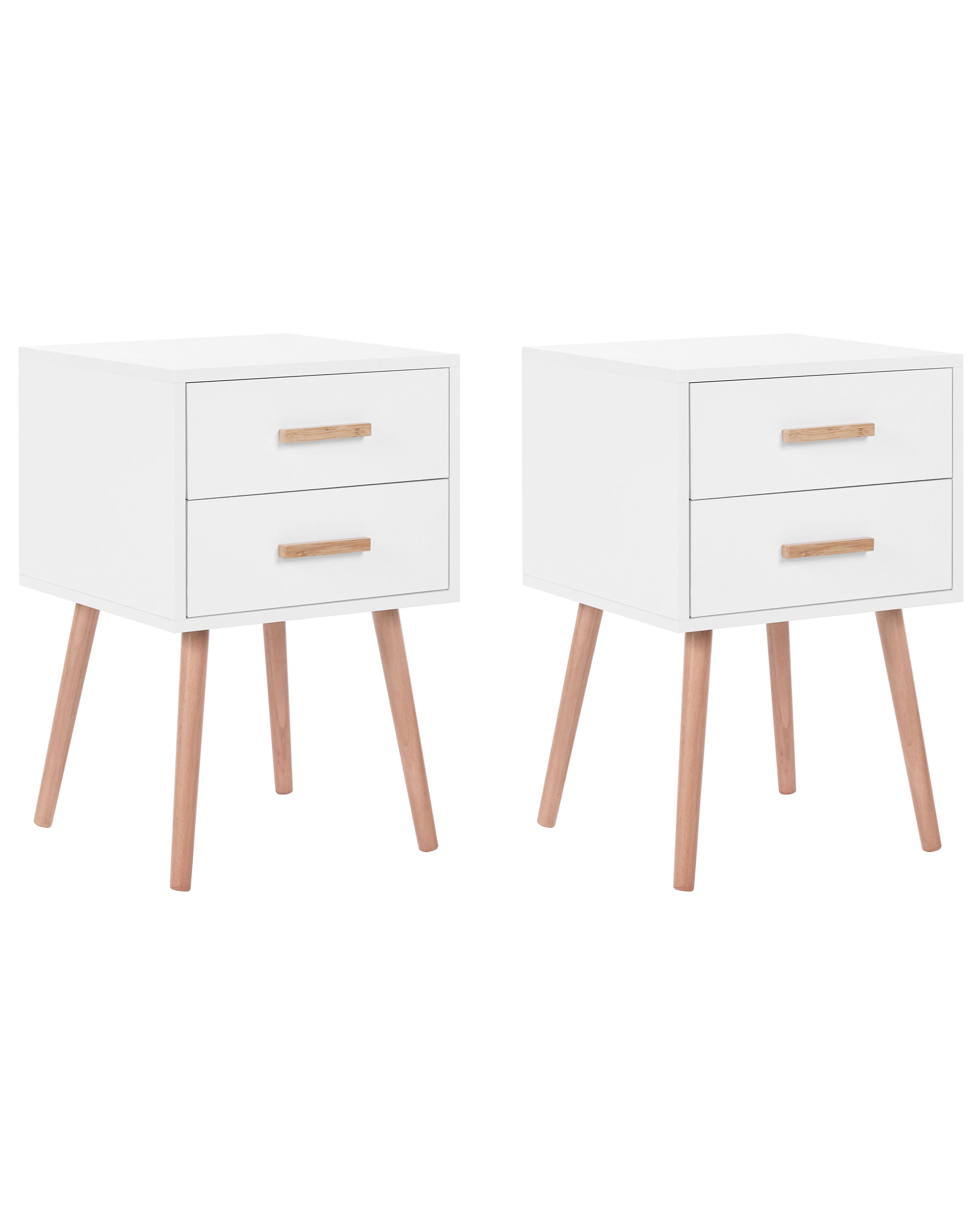 Set of 2 Bedside Tables ALABAMA White