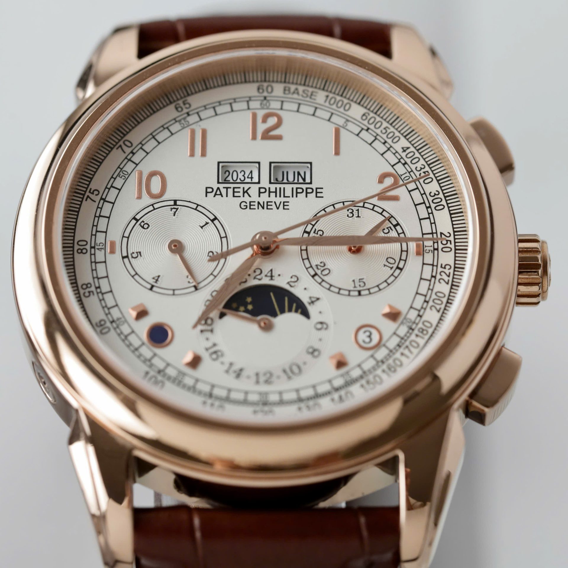 Patek Philippe Fake Watch Perpetal Calendar 5270 White Dial Leather Strap 41mm - Top club