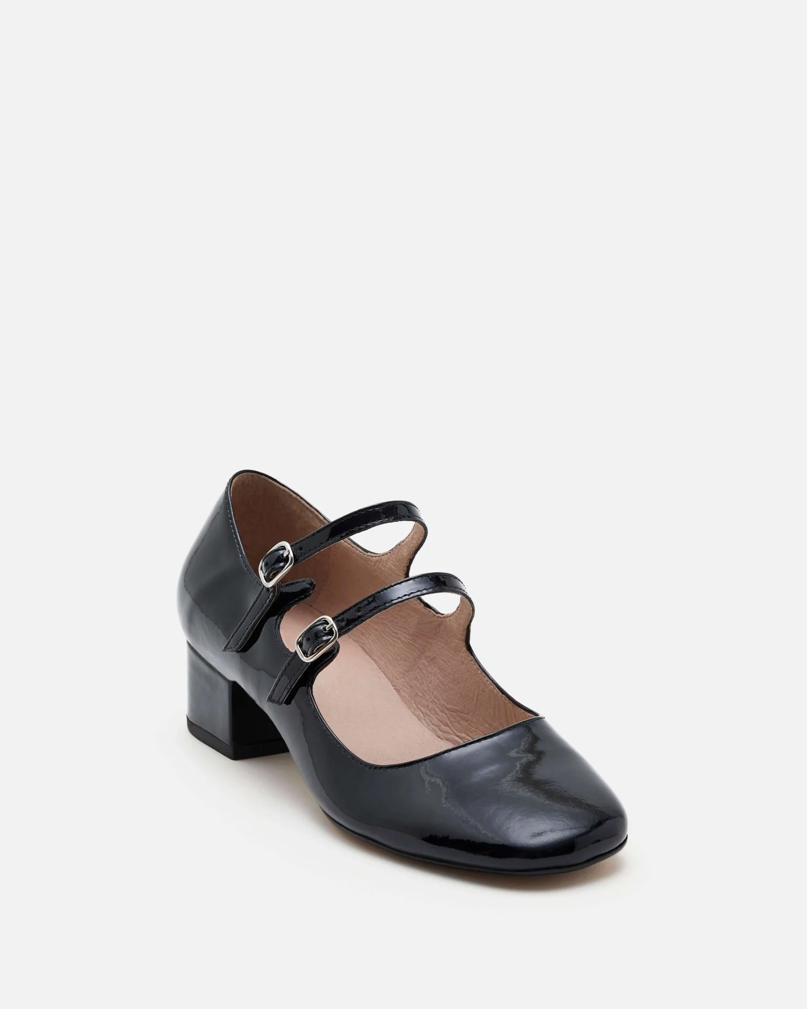 BABIES MARY/VER NOIR - Babies en cuir à doubles brides